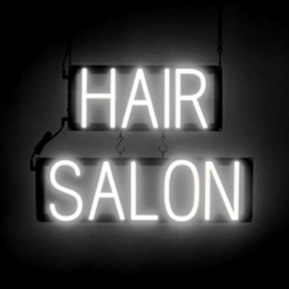 SpellBrite LED Salon Sign - 20.8x15 Inch White Neon Style Hair Salon Light - Perfect for Barber Shops, Beauty Parlors & Salon Window Displays