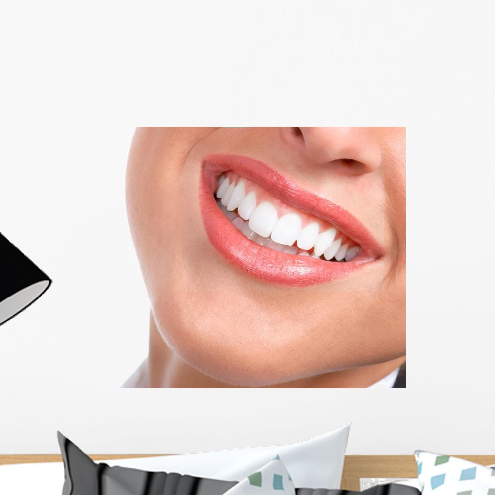Wallmonkeys Laughing Woman Smile with Great Teeth Wall Decal - Peel and Stick Removable Graphic Art (18