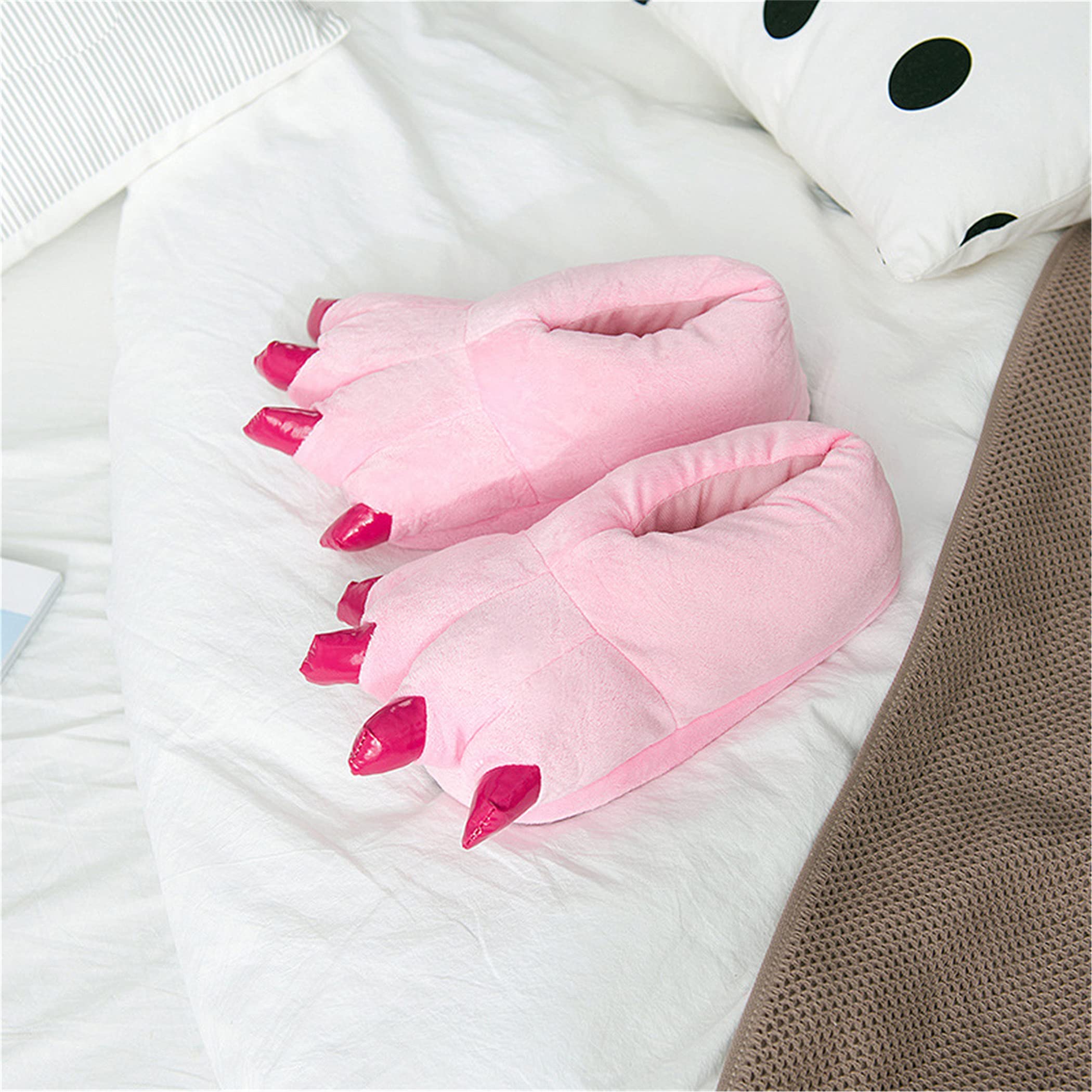 YILANLAN Unisex Plush Animal Paw Slippers - Dinosaur Claw Fuzzy Warm House Shoes for Men & Women | Cozy Indoor/Outdoor Wear for Winter, Home, Lounge & Gifts