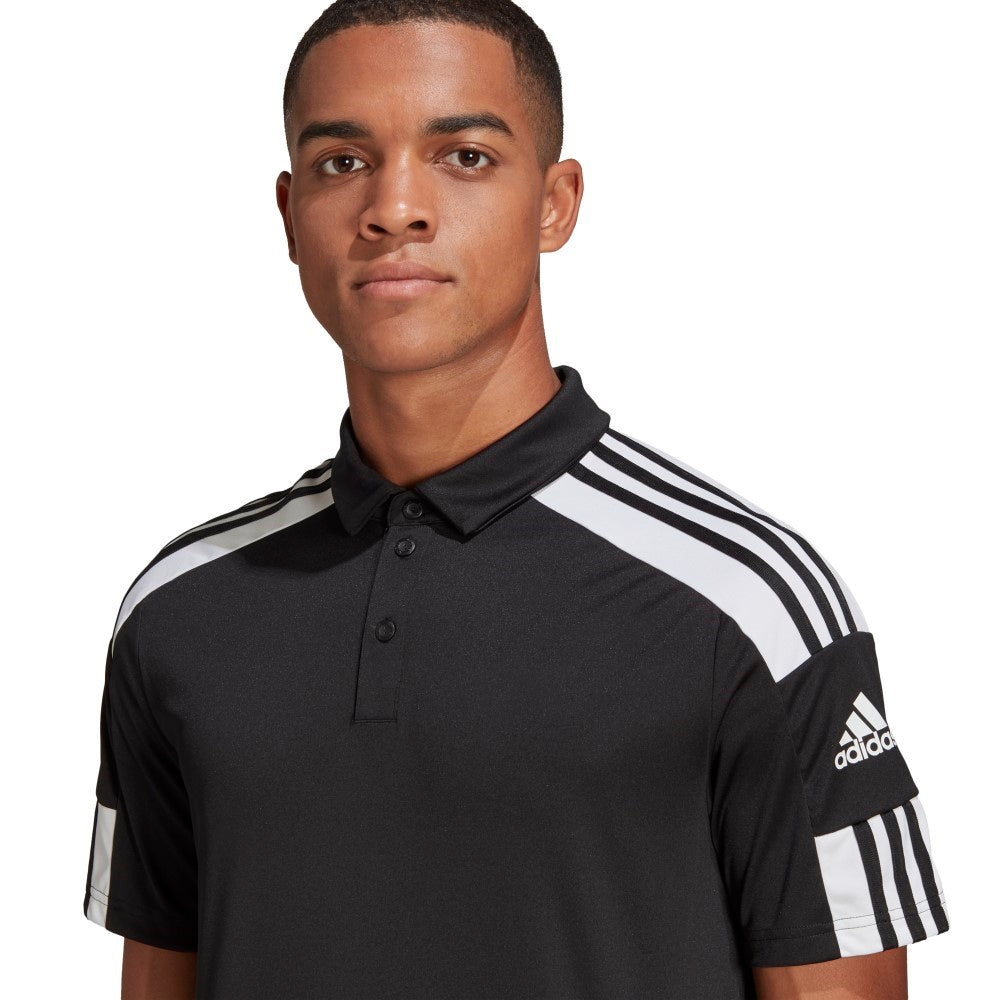 Adidas Adult Squadra 21 Polo Shirt for Men & Women - Breathable Performance Golf & Casual Wear (Black/White) - Perfect for Sports, Work & Everyday Outfits
