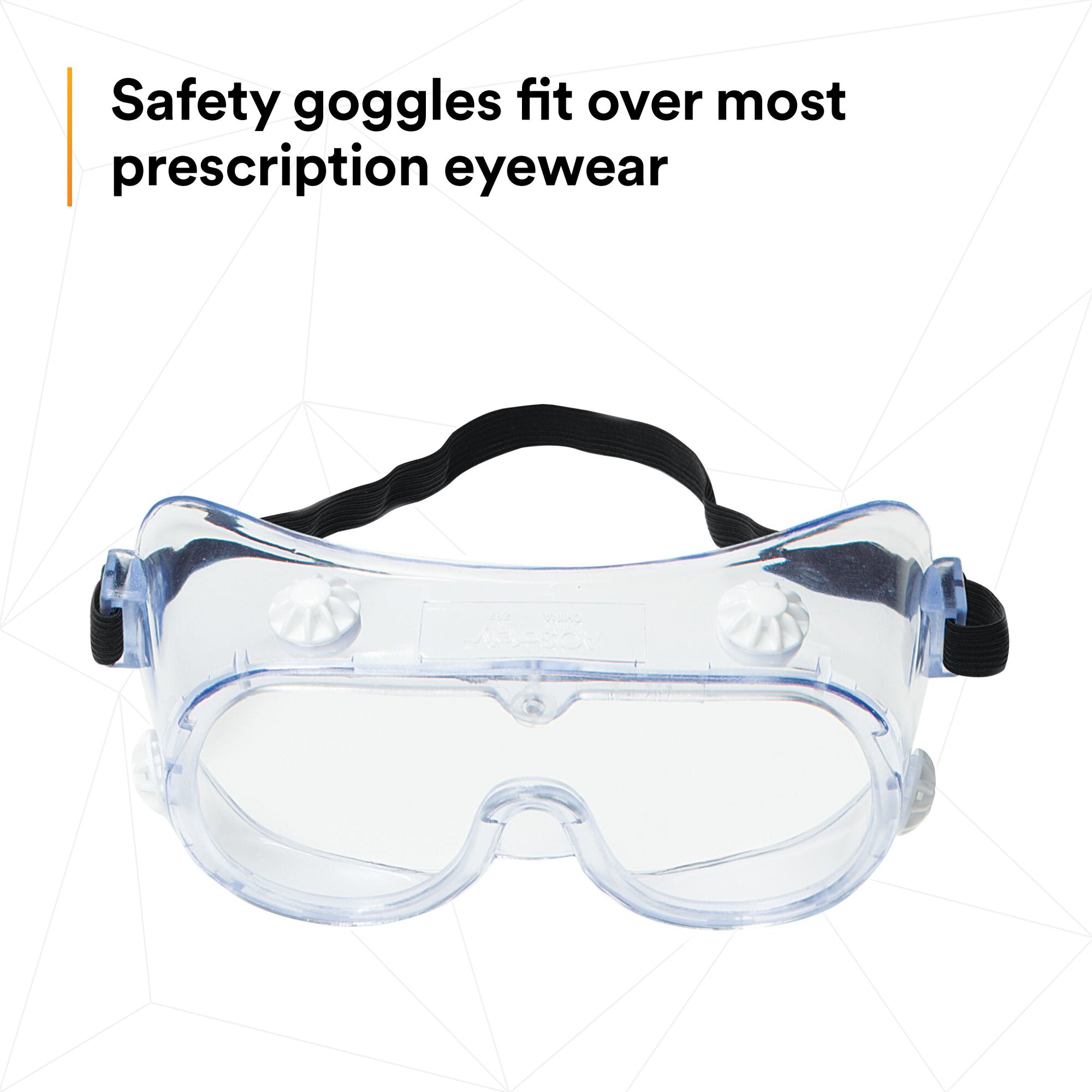 3M 334 Splash Safety Goggles with Anti-Fog Clear Lens (Pack of 10) - Chemical Splash Protection for Lab Work, Construction & DIY Projects
