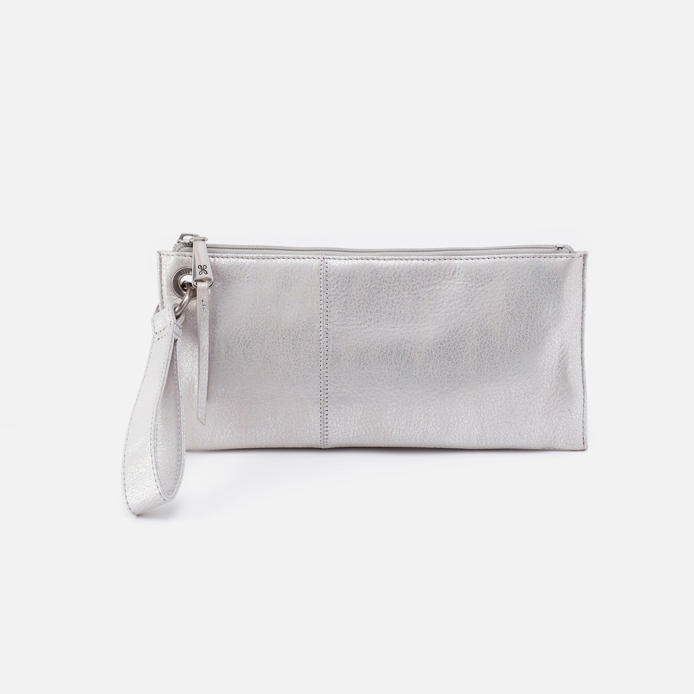 Vida Metallic Leather Wristlet - Silver | Stylish Women's Wallet for Everyday Use, Parties & Travel