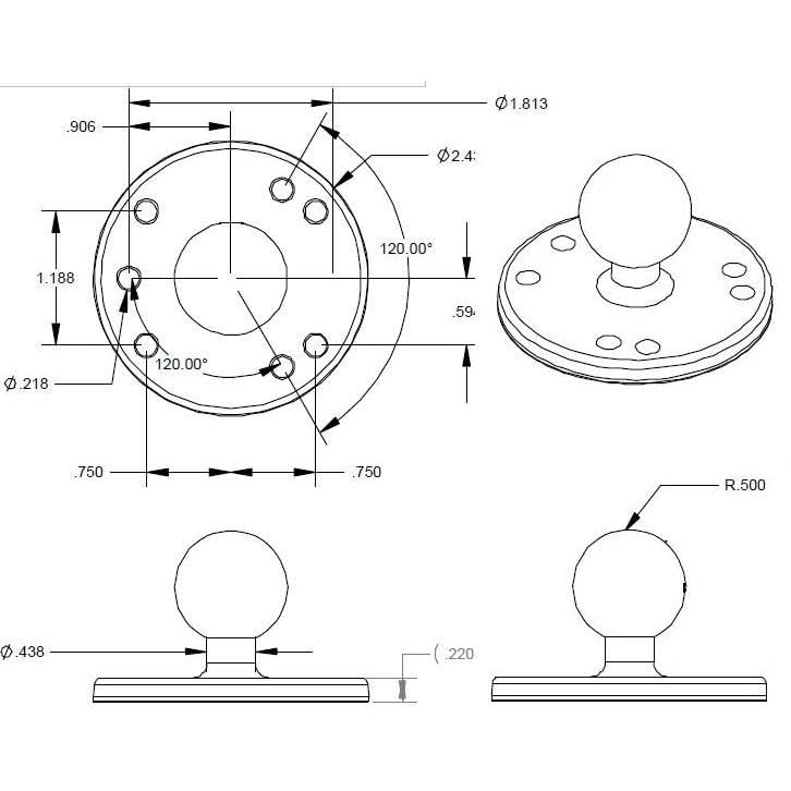 RAM Mount RAM-B-202U 2 7/16