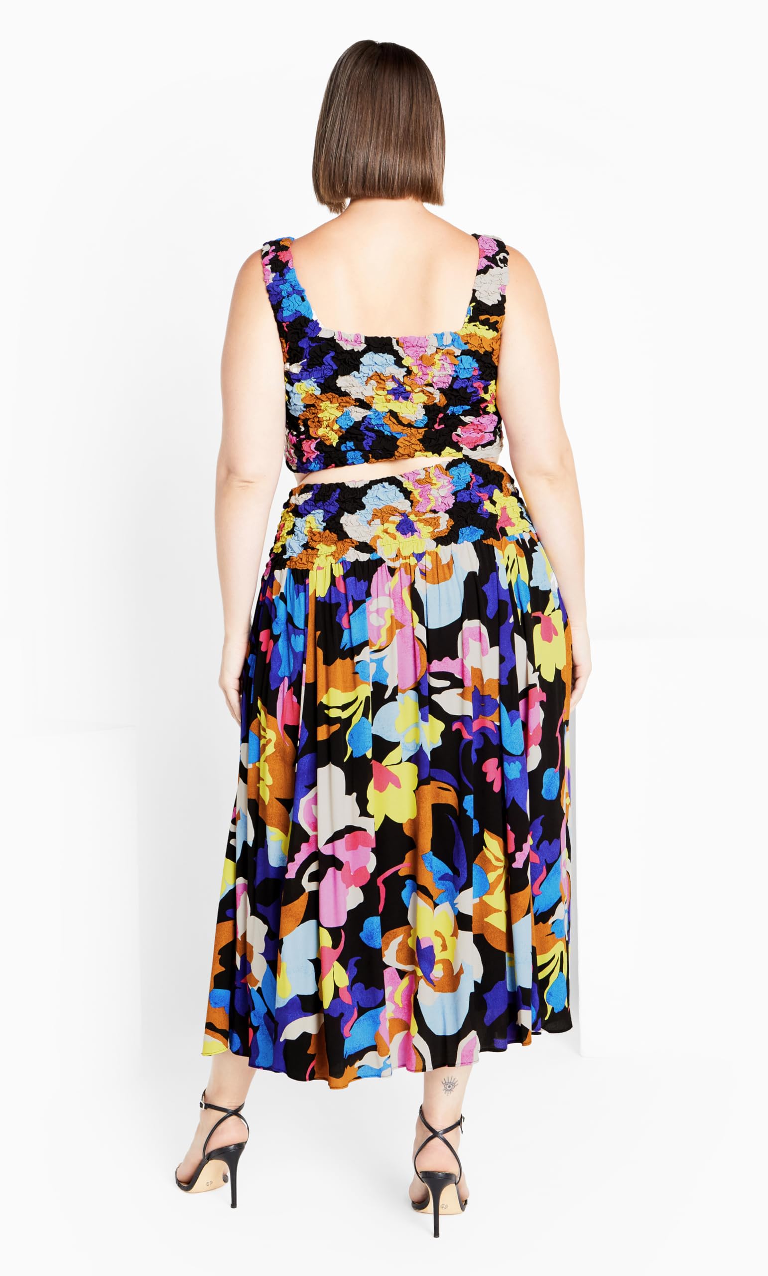 Plus Size 2 Piece Outfit - Floral Print Top & Skirt Set for Women | Casual Summer Dressy Outfit for Beach, Vacation & Date Night