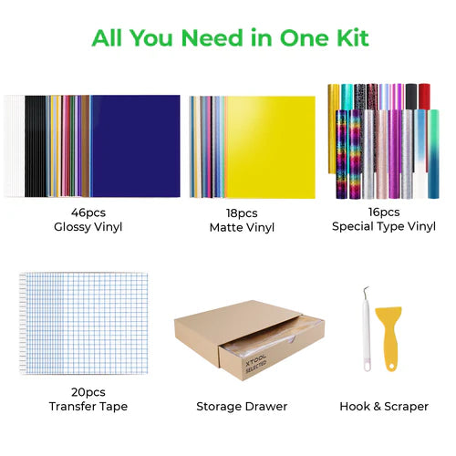 xTool M1 Self Adhesive Vinyl Kit - Premium Cutting Machine Material for DIY Crafts, Sign Making & Home Decor Projects