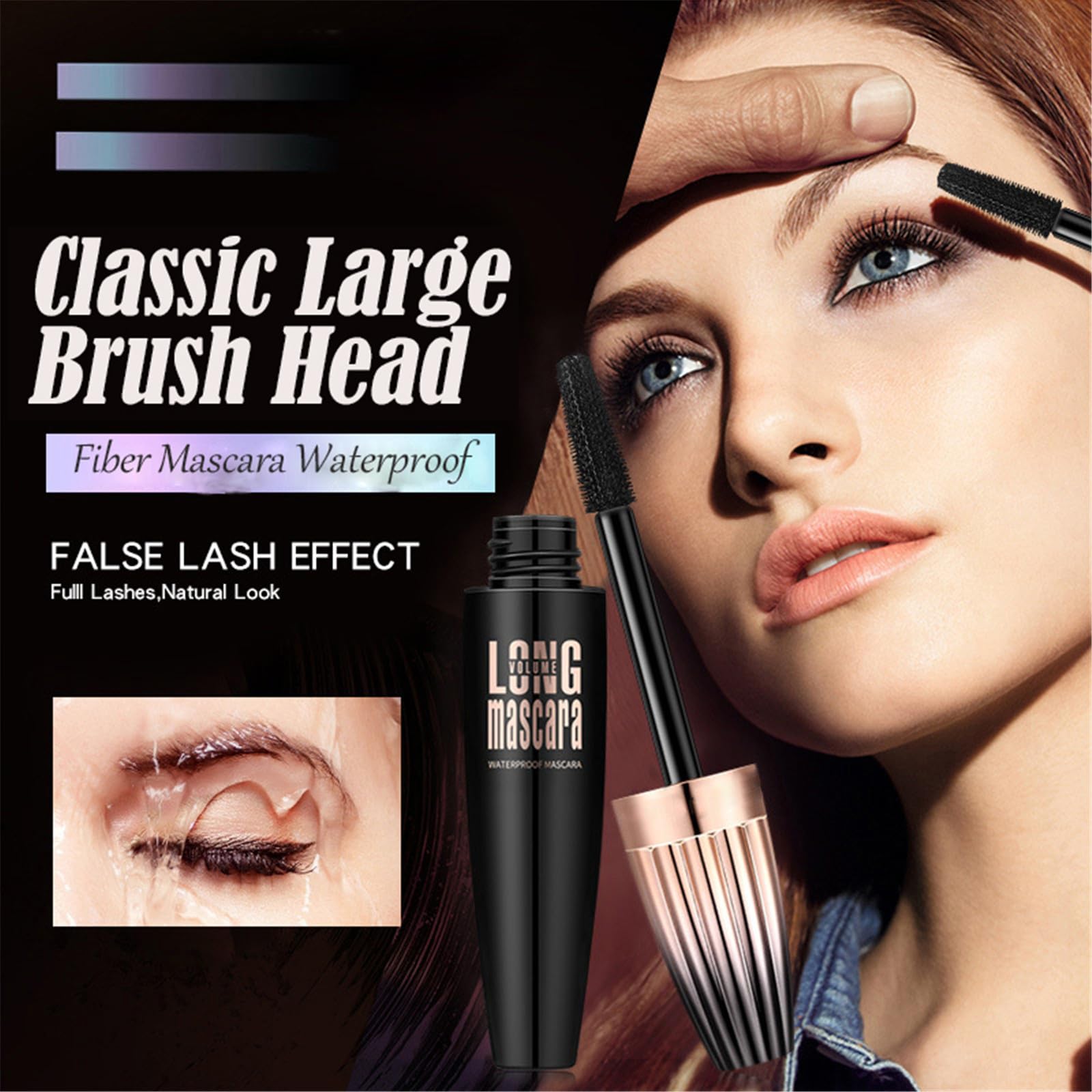 4D Silk Fiber Lash Mascara Waterproof - Volumizing & Lengthening Black Mascara for Plump, Enlarged Eyelashes | Long Lasting Liquid Lash Extensions | Perfect for Daily Wear, Special Occasions & Makeup Lovers