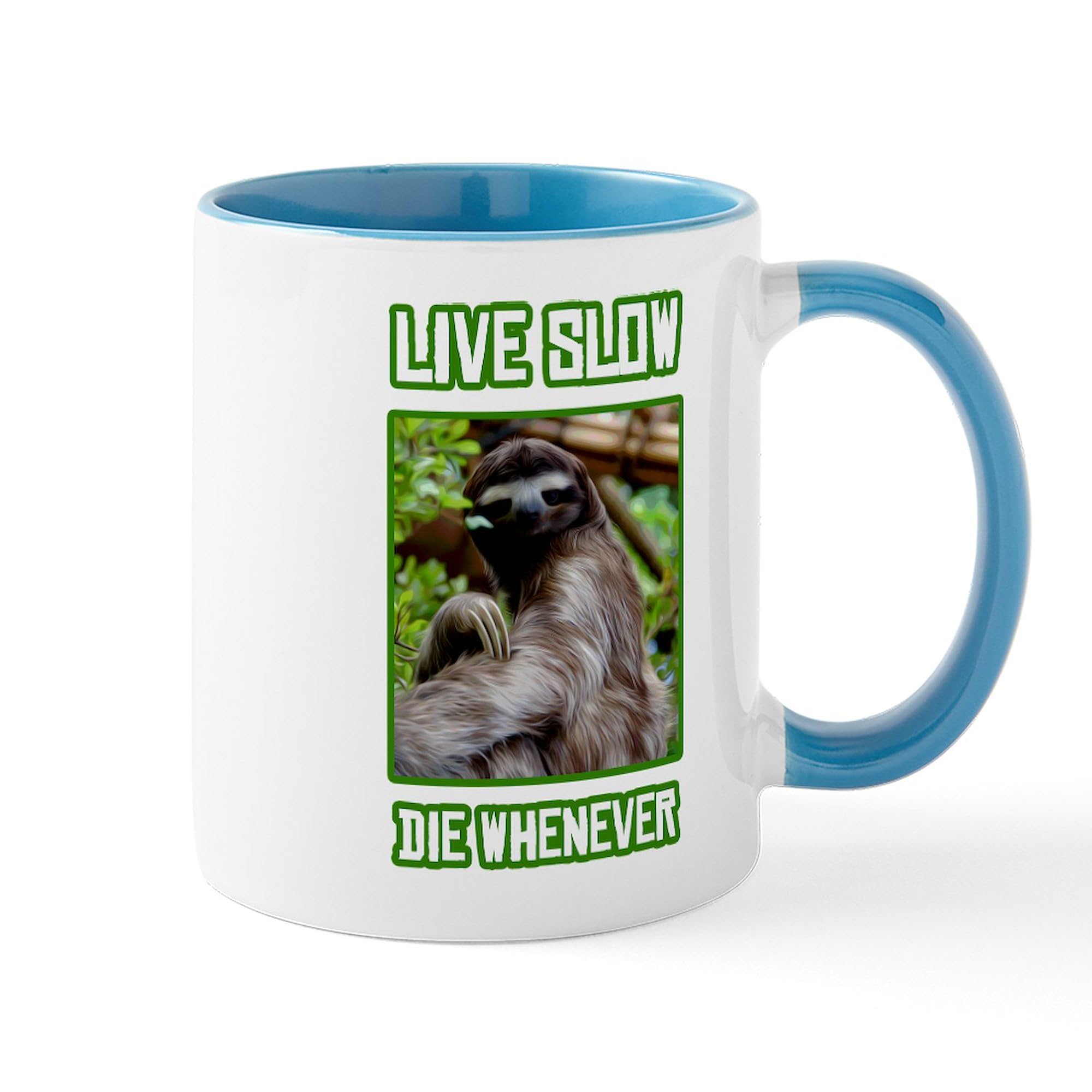 Live Slow Die Whenever 11 oz Ceramic Coffee Mug (325 ml) - Funny Sarcastic Gift for Office, Home & Travel - Perfect for Tea, Hot Chocolate & Coffee Lovers