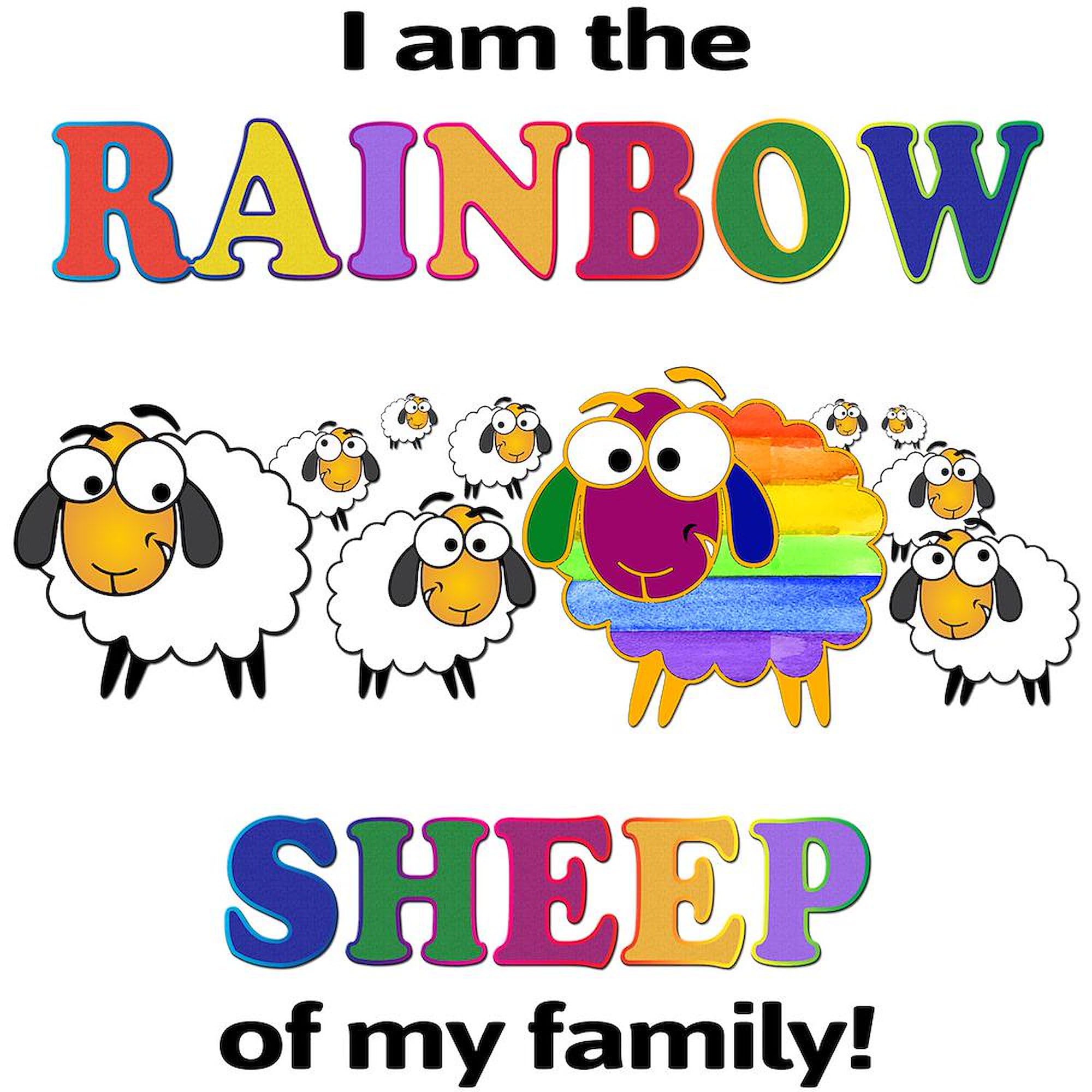 Rainbow Sheep Ceramic Coffee Mug 11 oz (325 ml) - Funny & Unique Design for Tea, Coffee, Hot Chocolate - Perfect Gift for Sheep Lovers, Office Use, Home Decor