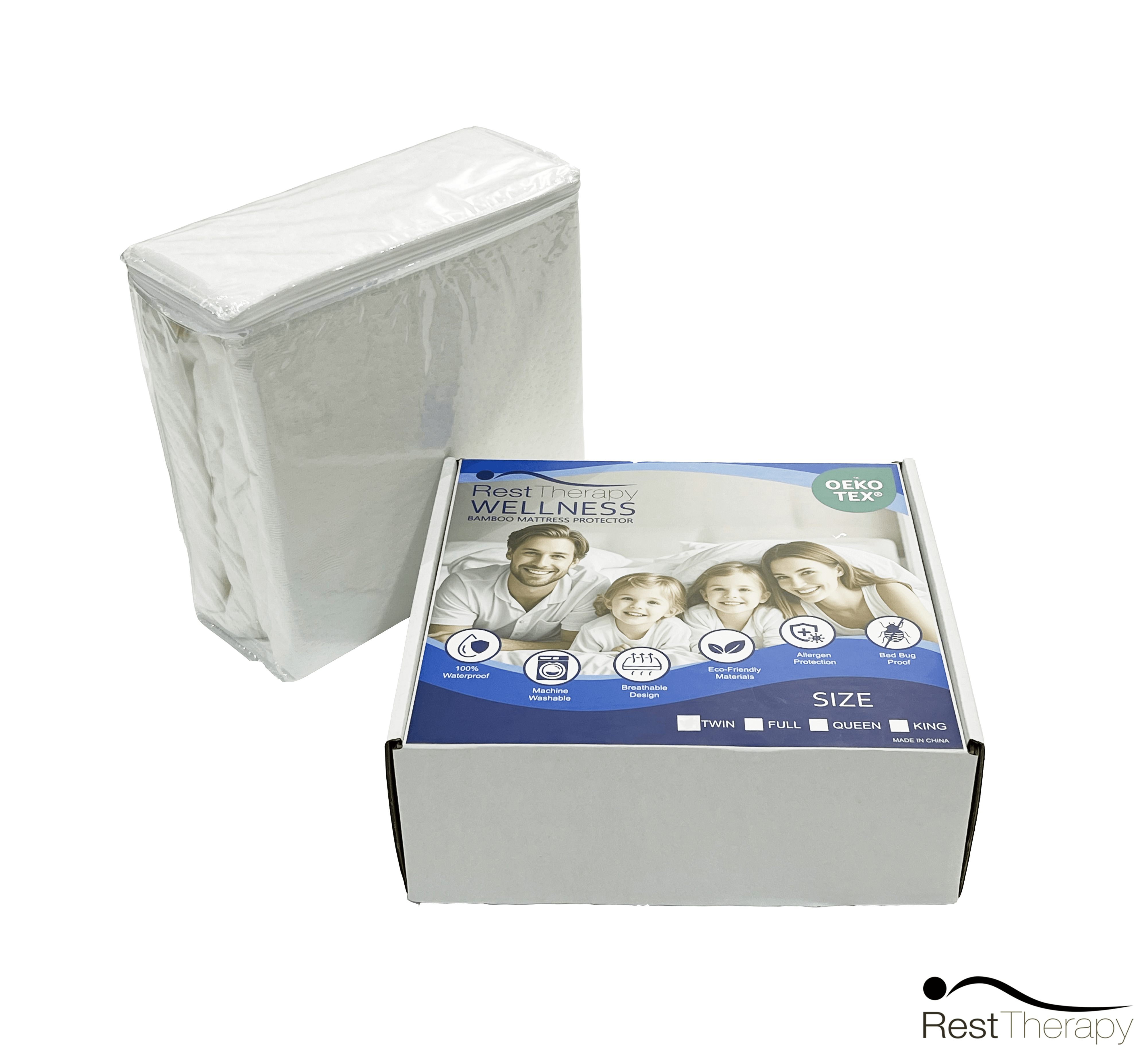 Premium Bamboo Mattress Protector - Hypoallergenic, Waterproof & Breathable - Fits All Mattress Sizes (Twin, Full, Queen, King) - Ideal for Allergy Sufferers, Kids & Hot Sleepers