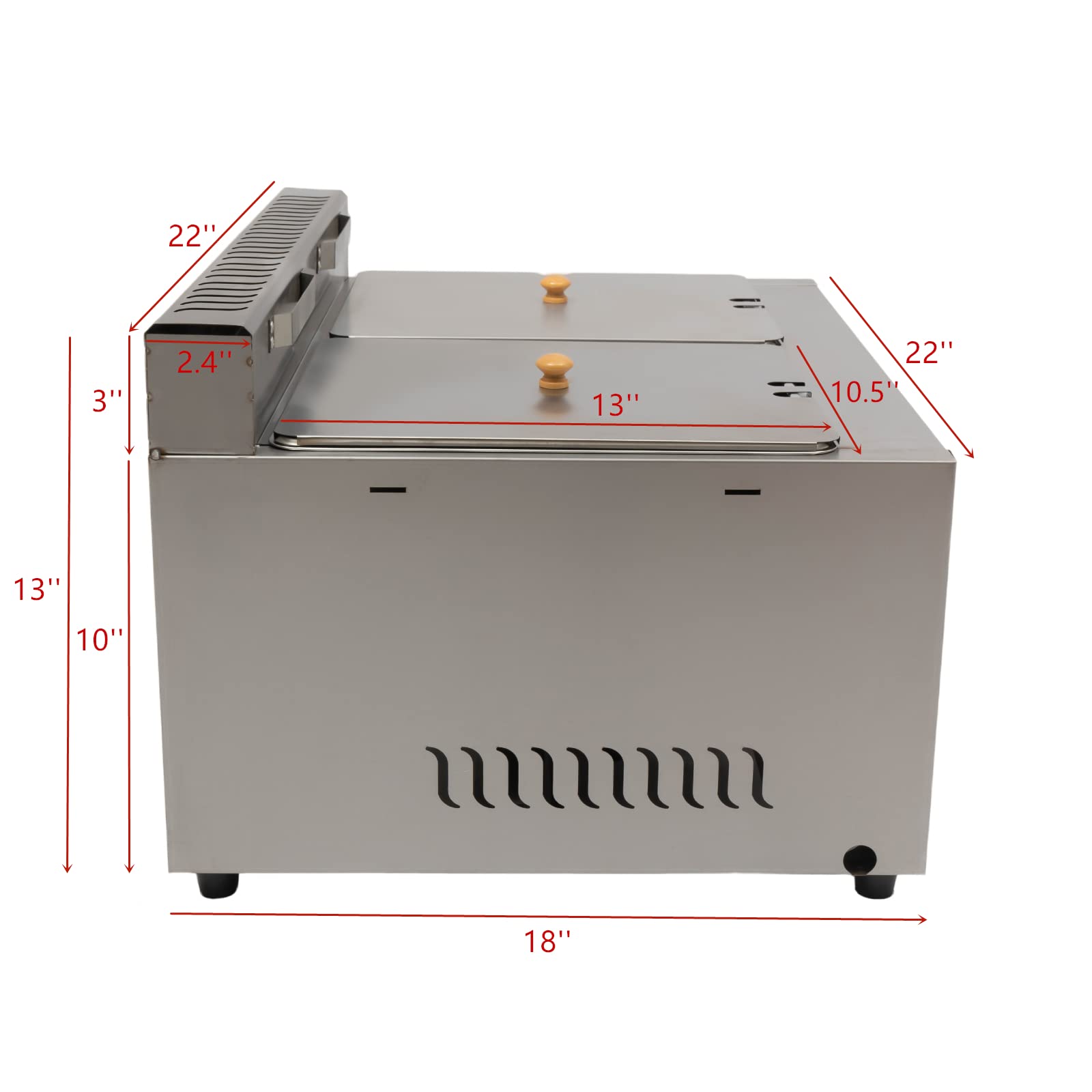 Commercial Dual Server Food Warmer - 2-Pan 400 fl oz Gas Bain Marie Buffet Countertop Steam Table with Adjustable Temperature for Restaurants, Catering & Events - Perfect for Keeping Soups, Sauces & Side Dishes Warm