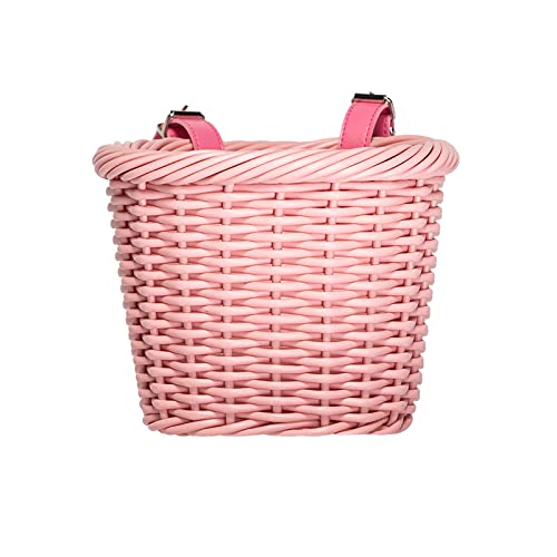 MEGHNA Woven Mini Bike Basket for Kids - Handlebar Basket for Boys & Girls Bicycles and Scooters - Multi-Color Options - Perfect for School, Park Rides, and Errands