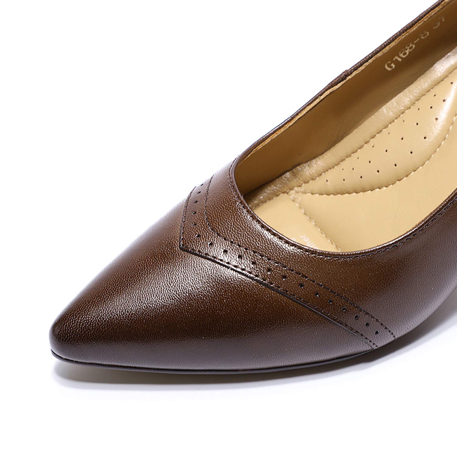 Mona Flying Women's Leather Pointed Toe Dress Pumps - Comfortable High Heel Office Work Shoes for Ladies | Professional Business Attire & Formal Occasions