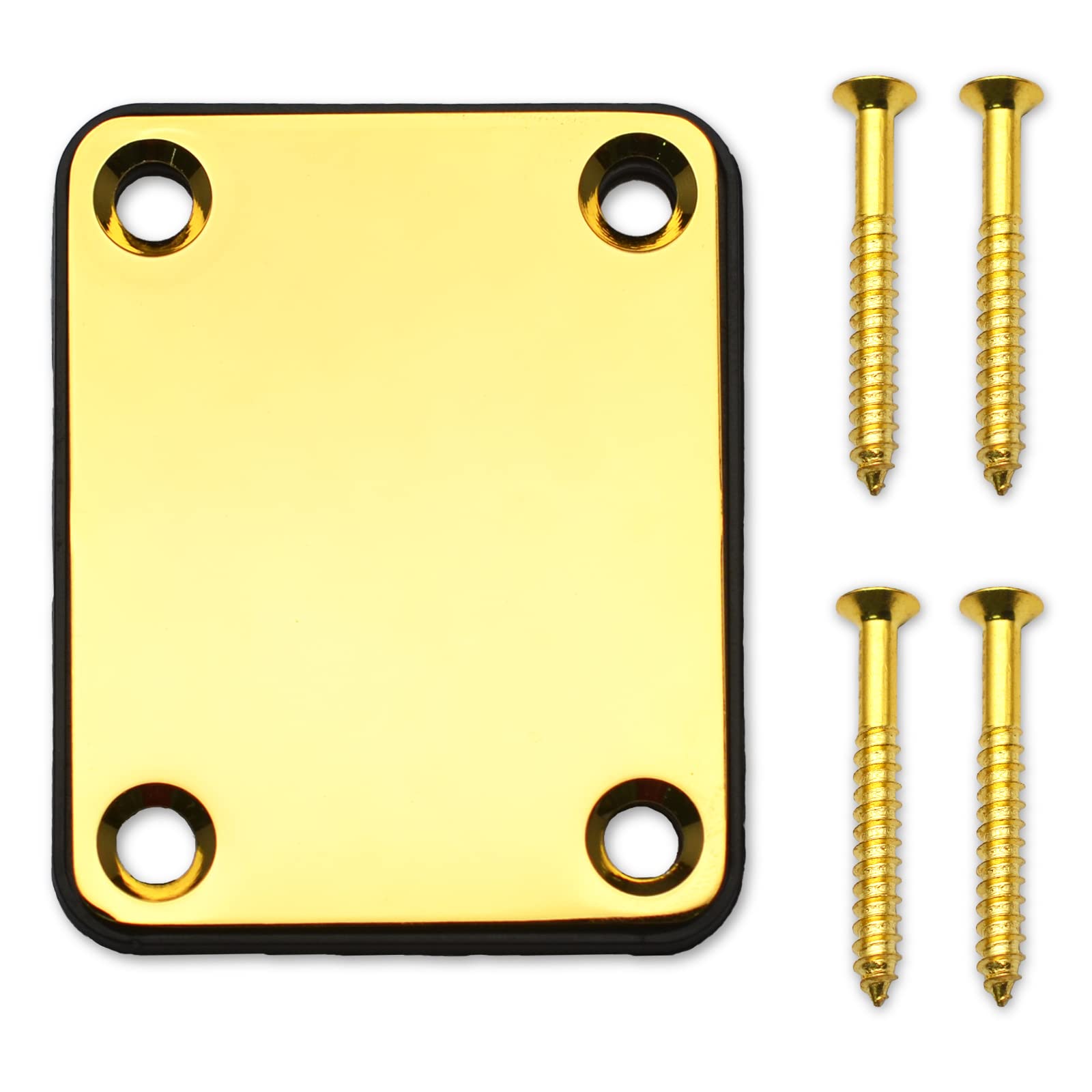 MAXCHEER Gold Electric Bass Guitar Neck Plate - Heavy Duty Neck Joint Reinforcement for Fender Style Bass Guitars - Perfect for DIY Guitar Repair & Upgrades