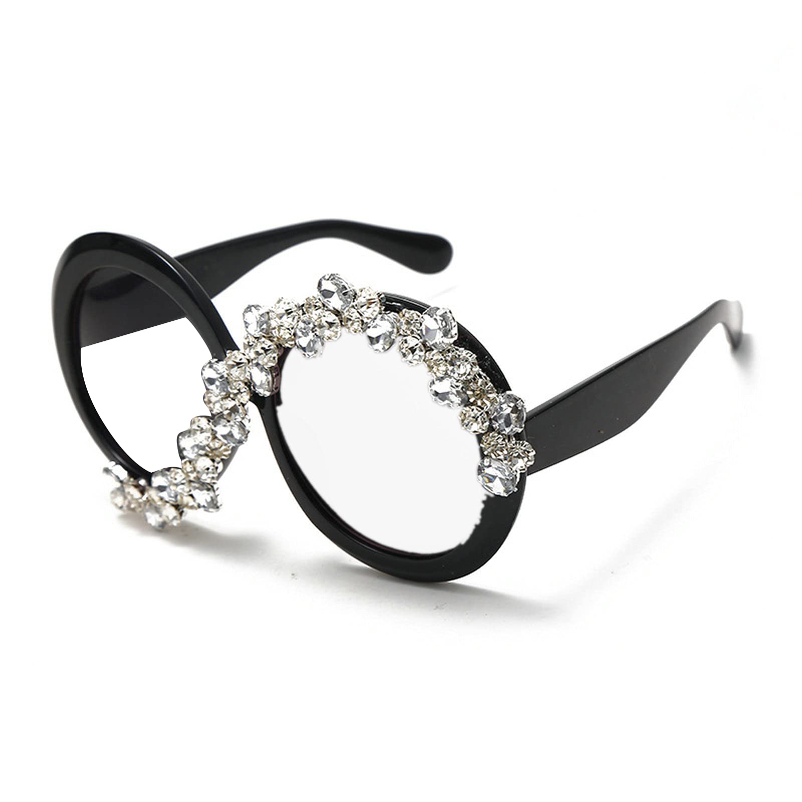 Stylish Women's Blue Light Blocking Glasses - Oversized Anti Eyestrain Reading Glasses with Diamond Bling Frame | Perfect for Computer Work, Gaming & Nighttime Screen Use