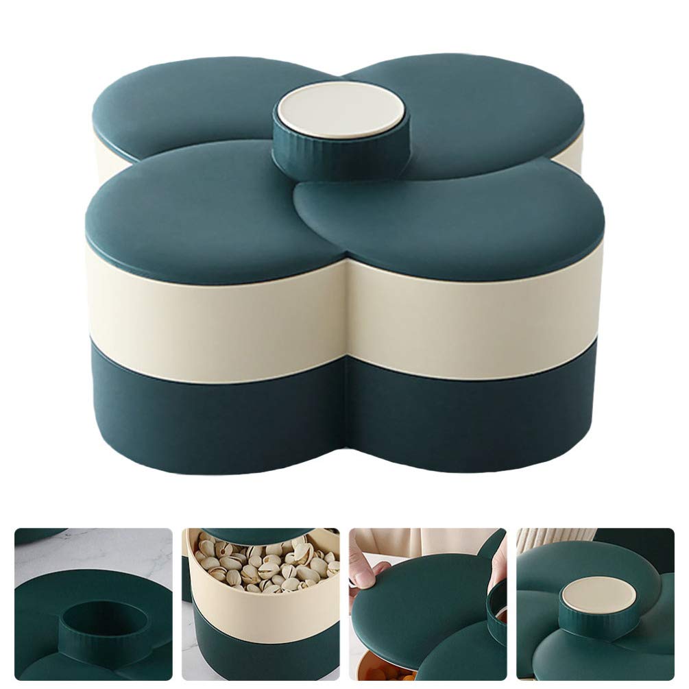 1pc Rotating Candy Box Double Layer Tray - Home Decor Snack Organizer, Multilayer Storage Tray for Holiday Snacks & Food Display - Perfect for Parties, Kitchen Organization & Candy Buffets