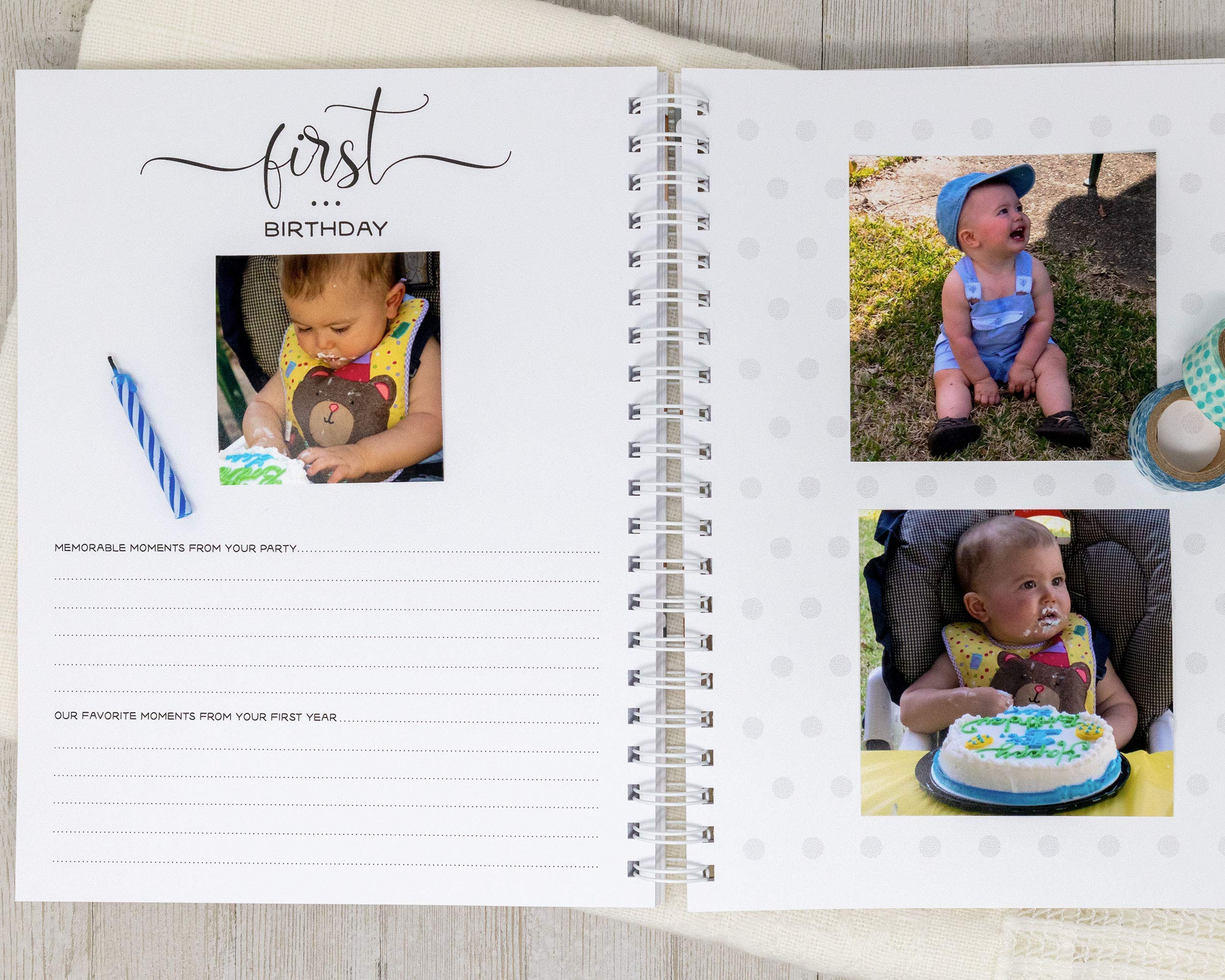 Personalized Baby Memory Book - Hard Cover First Year Photo Album with Custom Baby's Name - Baby Journal & Keepsake (Cowboy Theme) for Newborn Gifts, Baby Showers, and First Birthday Presents