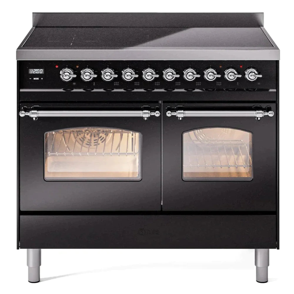 ILVE 40 Nostalgie II Series Freestanding Electric Double Oven Range - 6 Burners, Triple Glass Cool Door, Convection Oven, TFT Display & Child Lock | Perfect for Home Kitchens & Professional Chefs (Model UPDI406NMP)