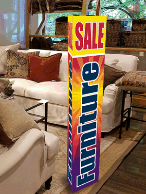 3-Pack Wooden Tower Signs for Furniture Sales - Perfect for Retail Stores, Home Decor Shops, and Trade Shows