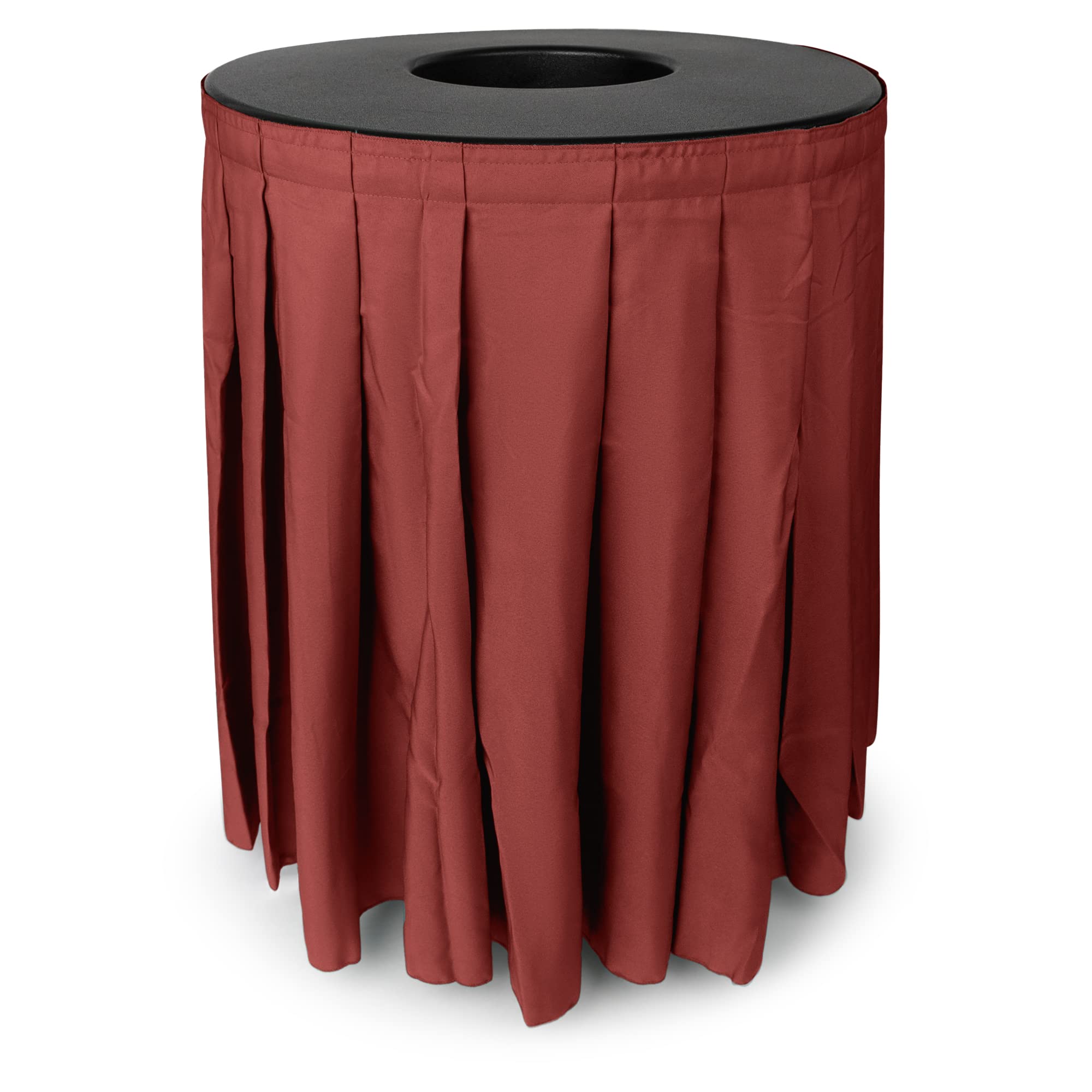 Elegant Black Trash Can Cover with Pleated Skirt - Fits 32 & 35 Gallon Trash Cans - Perfect for Weddings, Banquets, Birthday Parties & Special Events (Black Top Red Skirt) | Indoor & Outdoor Decor, Party Supplies, Home Organization