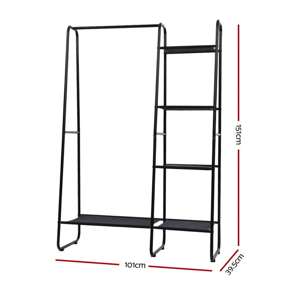 Portable Clothes Rack Garment Hanging Stand - Adjustable Closet Storage Organizer with Shelves for Home, Bedroom, and Laundry Room - Perfect for Small Spaces and Dorm Organization