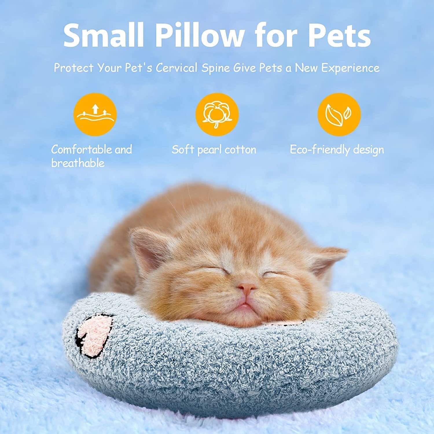 Calming Pillow for Dogs - Ultra Soft Fluffy Pet Bed & Neck Support Pillow for Small Dogs | Anxiety Relief, Cozy Half Donut Cuddler Toy (A) - Perfect for Crate Training, Travel & Home Comfort