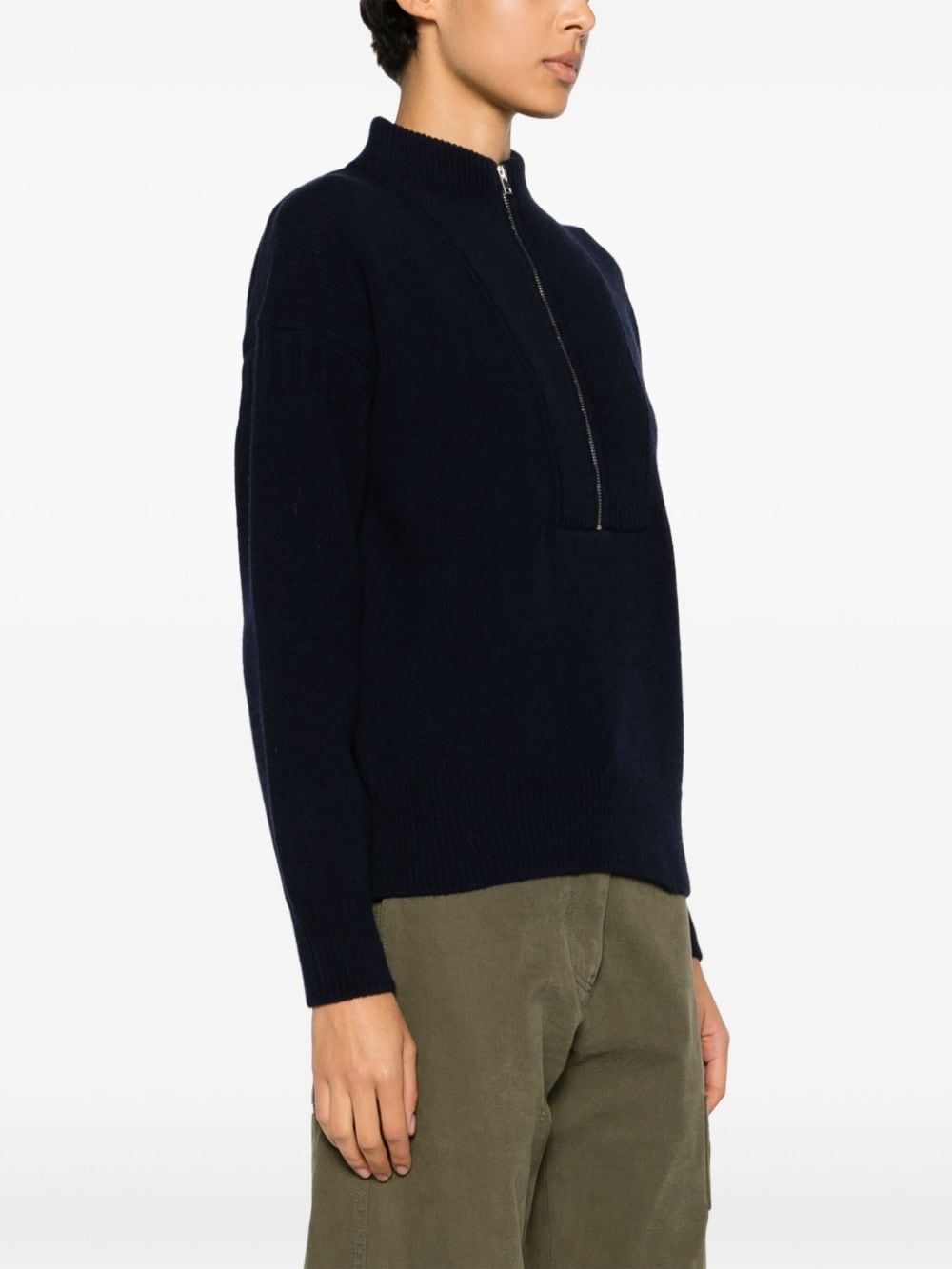 Blue Closed Sweaters for Women - Cozy Winter Knitwear for Casual Wear & Office Outfits