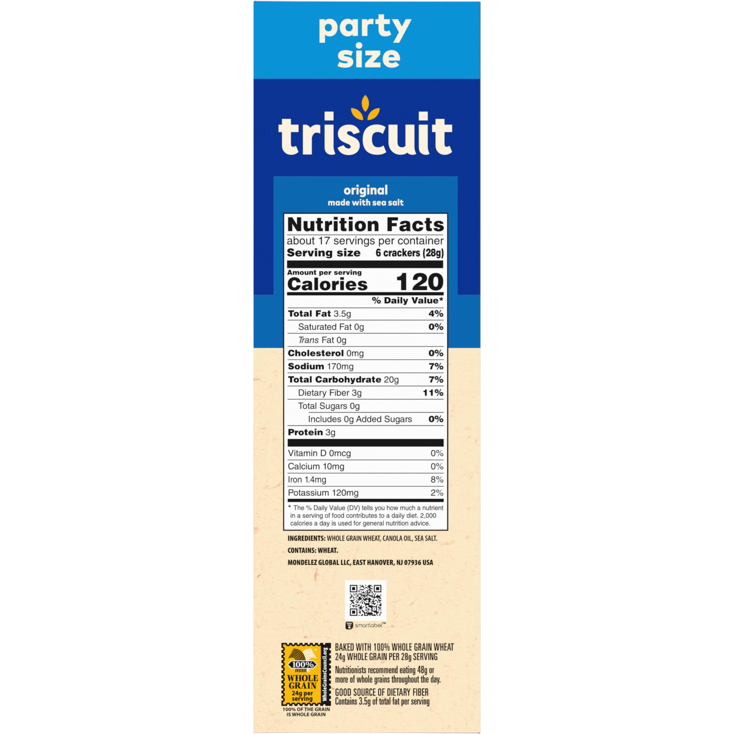 Triscuit Original Whole Grain Wheat Crackers - Vegan, Healthy Snack for Lunch, Parties & On-the-Go | 17 oz Pack | Perfect for Office, School & Picnics
