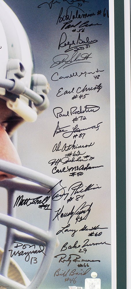 1969 New York Jets Joe Namath Signed Framed 16x20 Close Up Photo - Authentic Steiner Collectible for Football Fans, Man Cave Decor & Sports Memorabilia Gifts