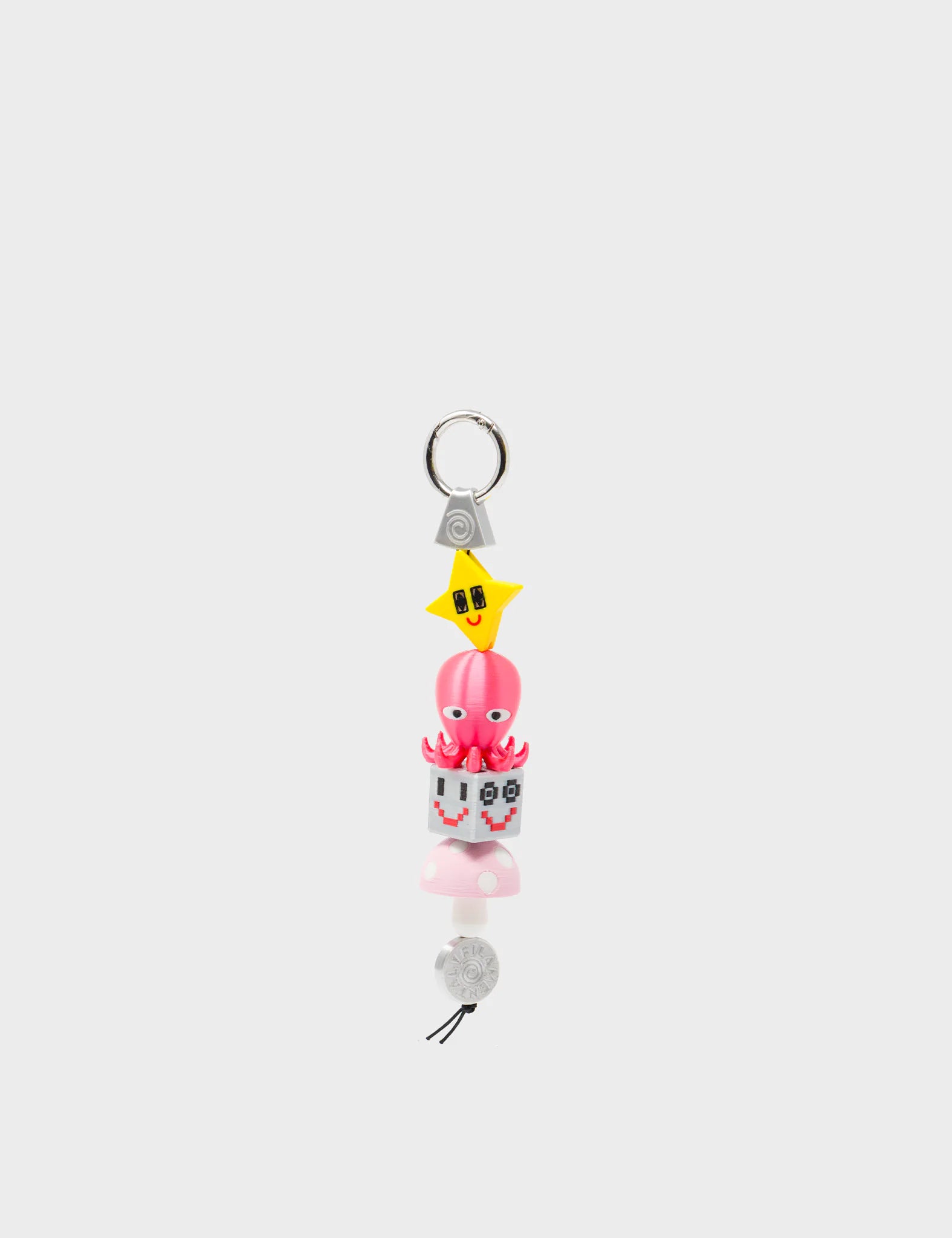 Cosmo Critter Stack Charm - Fuchsia & Yellow 3D Printed Bioplastic Keychain | Cute Animal Keyring for Backpacks, Gifts & Everyday Carry