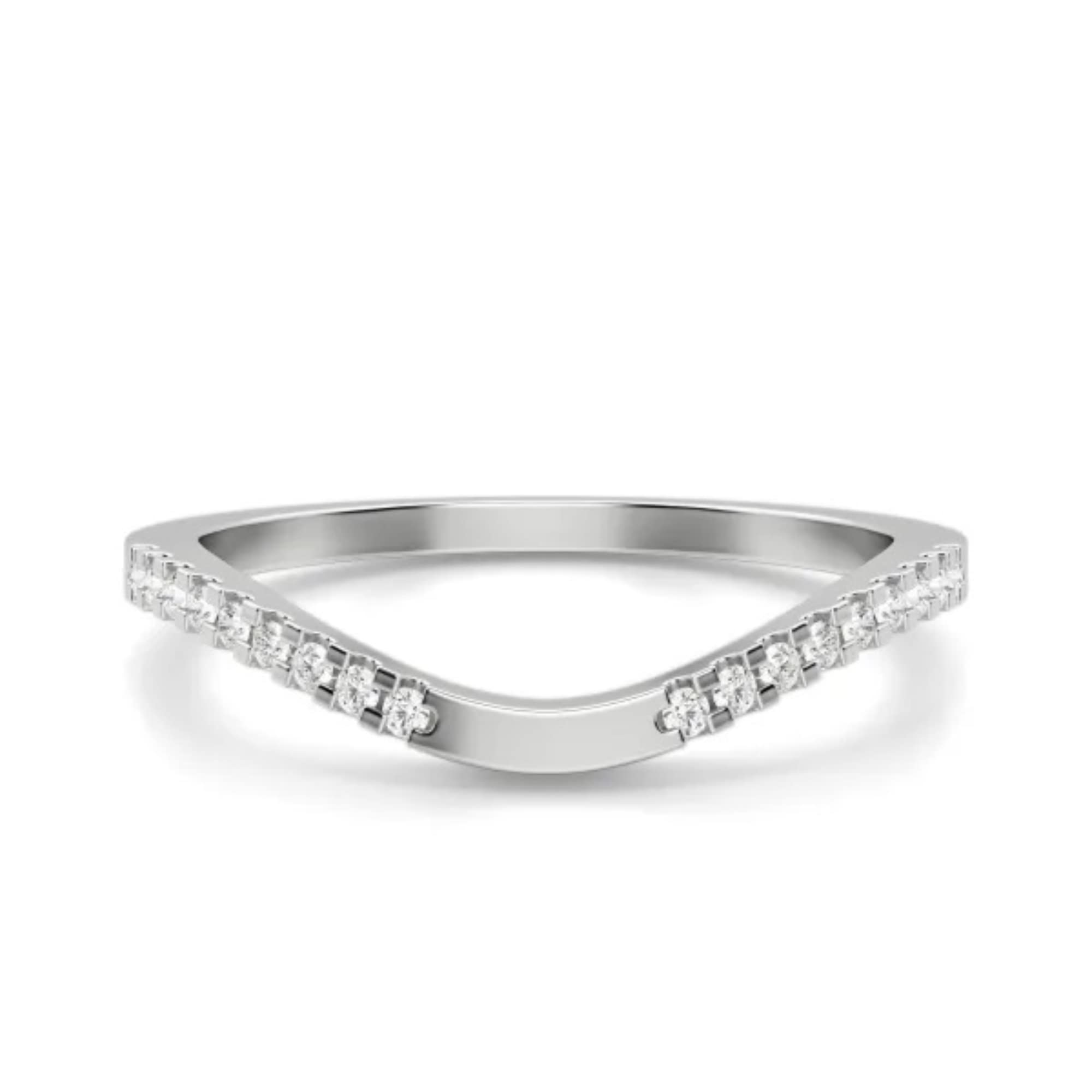 0.20Ct Round Cut 925 Sterling Silver Moissanite Diamond Wedding Band Ring for Women - Matching Bridal Set, Anniversary Gift for Her - Perfect for Engagement, Proposal & Special Occasions