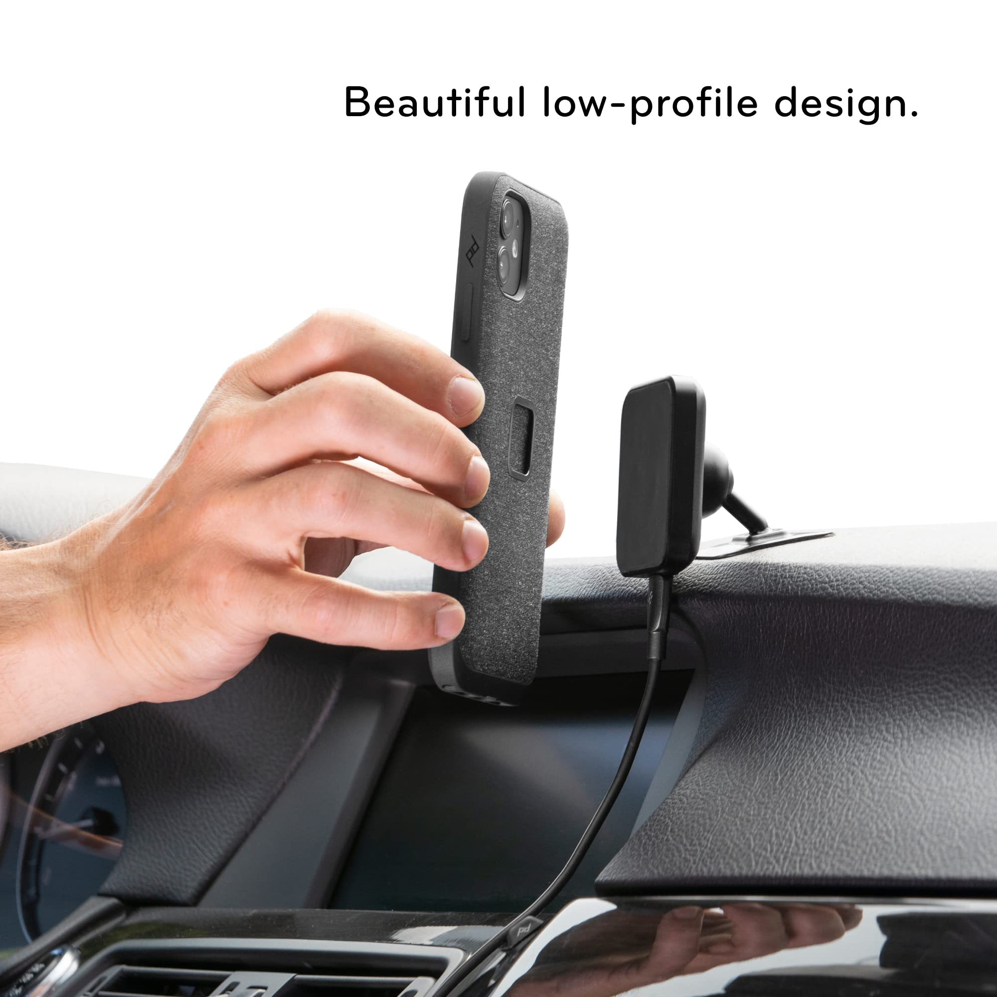 Peak Design Mobile Car Mount with VHB Charging - Universal Phone Holder for iPhone & Android, Black (Version 1) - Perfect for Road Trips & Hands-Free Navigation
