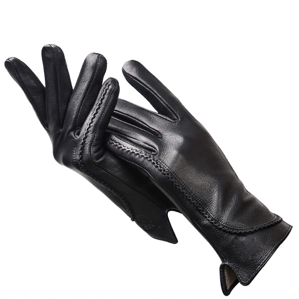 Warm Winter Gloves for Women - Genuine Leather, Soft & Comfortable, Black - Perfect for Cold Weather, Outdoor Activities, Skiing, and Daily Use