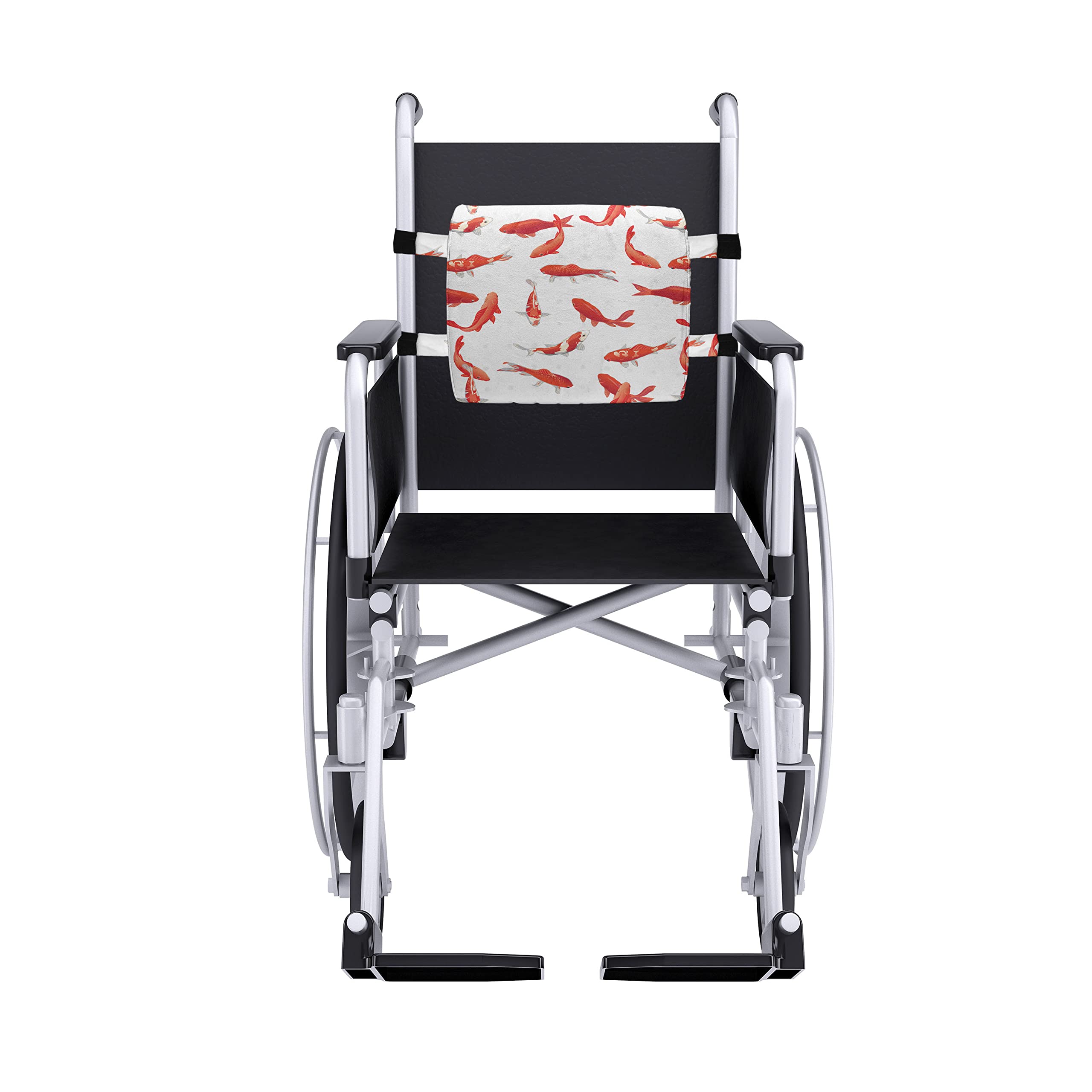 Ambesonne Koi Fish Lumbar Support Pillow - Japanese Inspired Koi Carp Design, High Density Foam for Office Chair & Car Seat - 14x13 Inch Orange Back Cushion - Perfect for Home Office, Gaming Chair & Long Drives