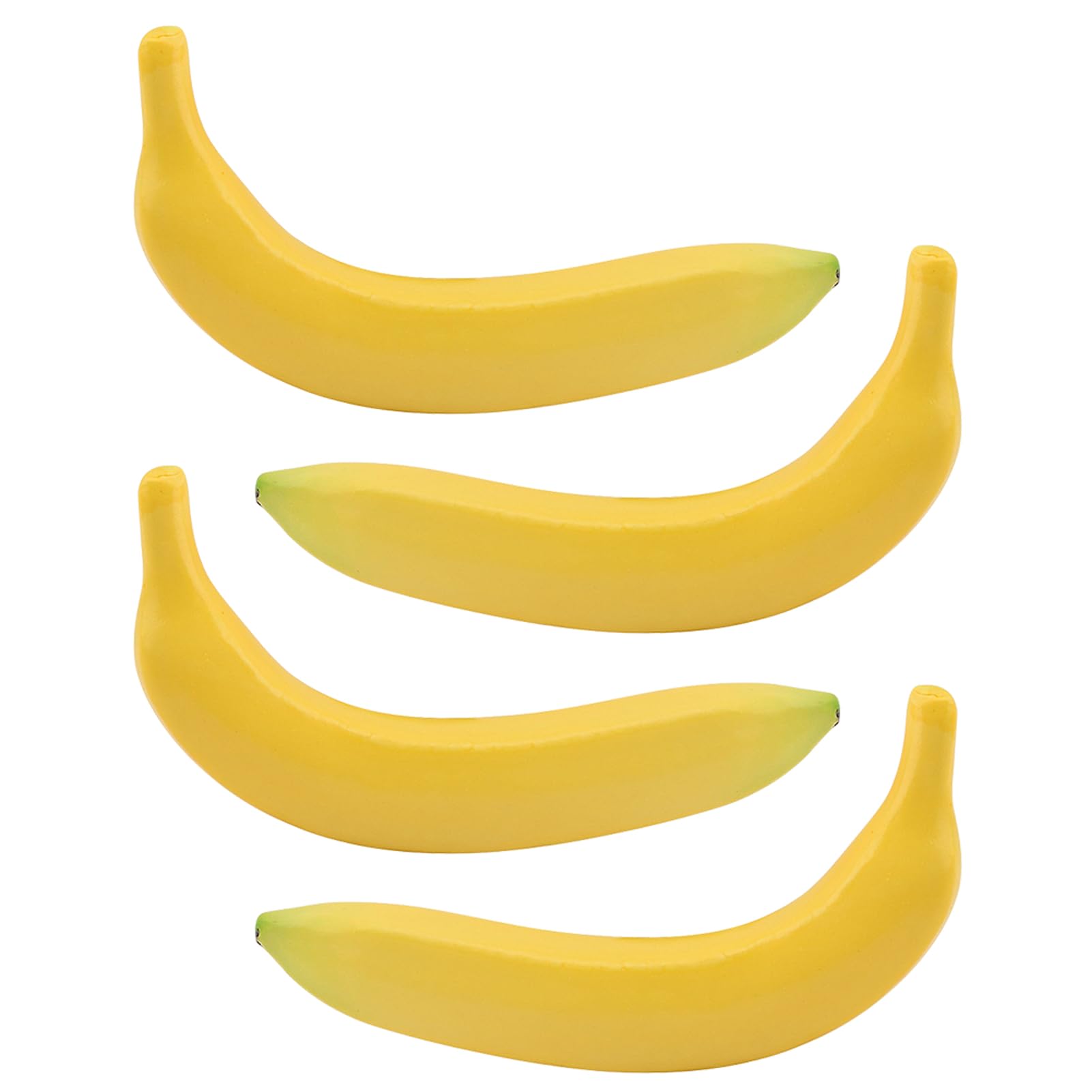 HONUTIGE 4PCS Realistic Fake Bananas - Artificial Banana Fruit Decor for Kitchen, Home, Party & Photo Props - Lifelike Simulation Yellow Bananas for Table Centerpiece, Wedding Decor, and DIY Crafts