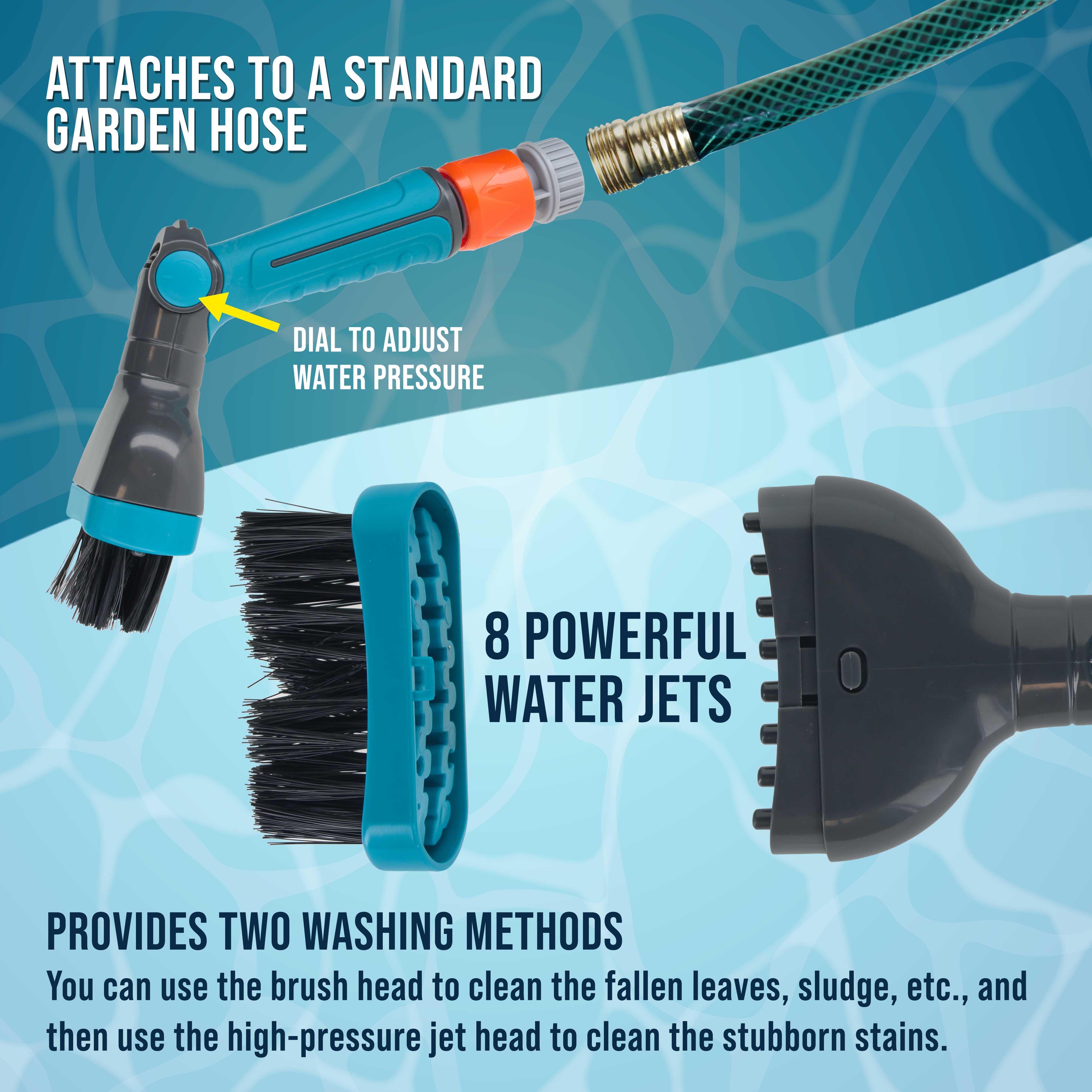 **Durable Pool & Spa Filter Cartridge Cleaner Tool with Scrub Brushes & 8 Powerful Water Jets – Quickly Removes Dirt & Debris – Ideal for In-Ground & Above-Ground Pools**