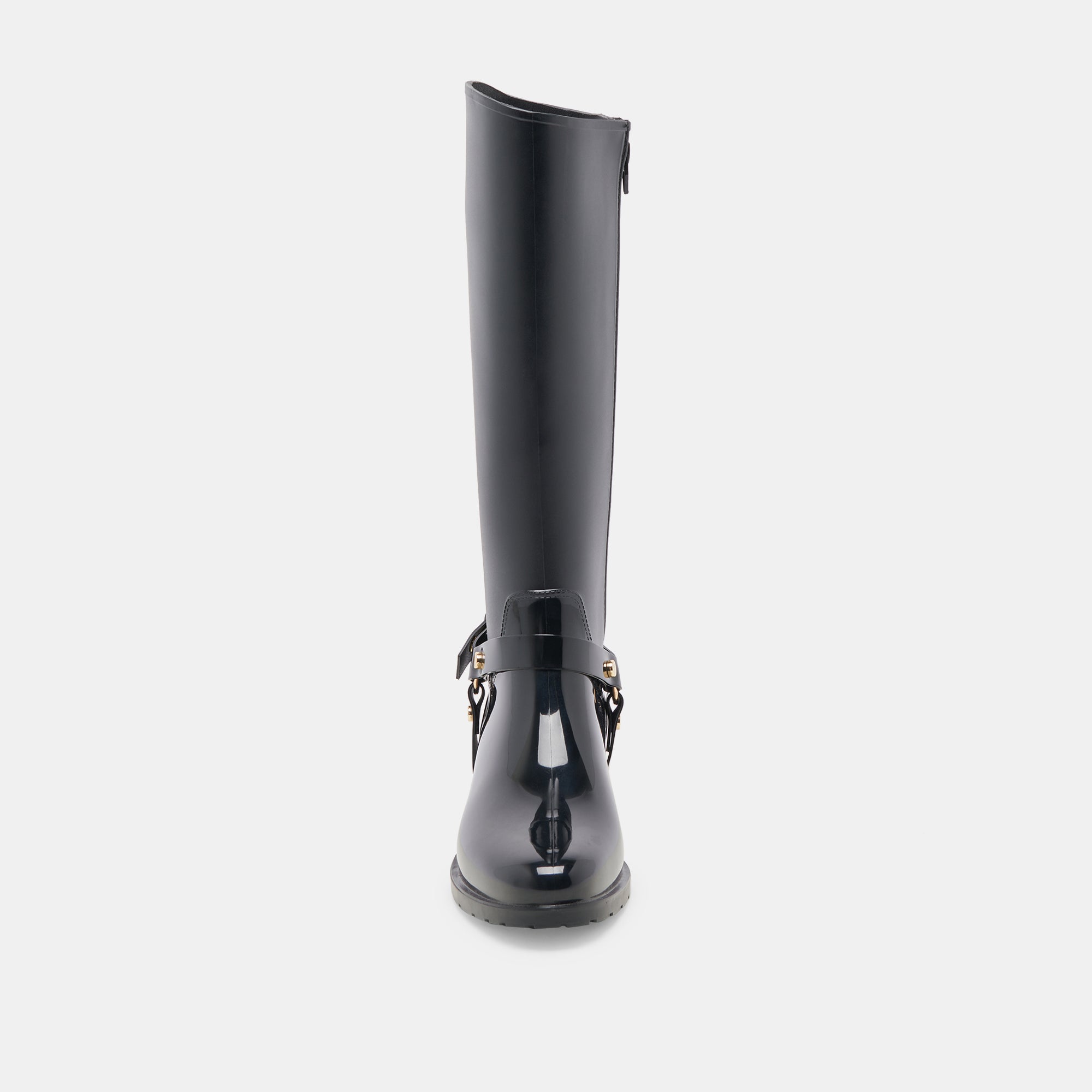 CLOUDY H2O Waterproof Rain Boots for Women - Mid-Calf Shiny Patent Leather Chelsea Boots - Stella Style Fashion Footwear for Rainy Days, Outdoor Activities & Urban Commuting