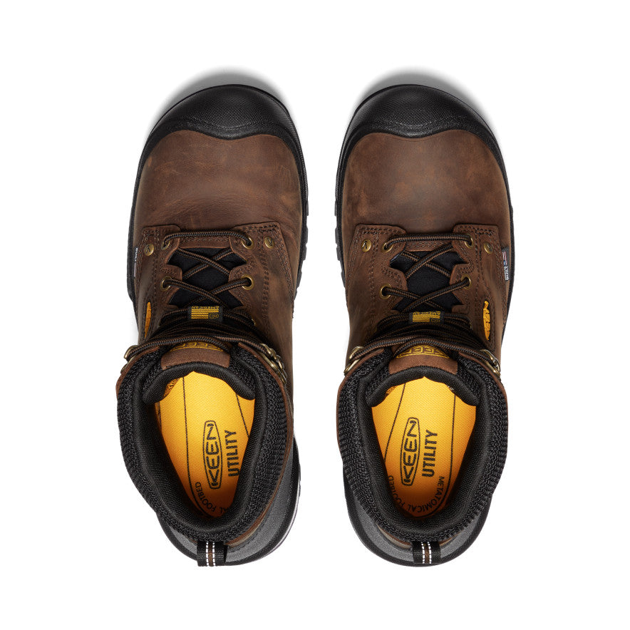 Men's Independence 6 Waterproof Work Boots - Soft Toe, Dark Earth/Black | Durable & Comfortable for Construction, Hiking & Outdoor Activities