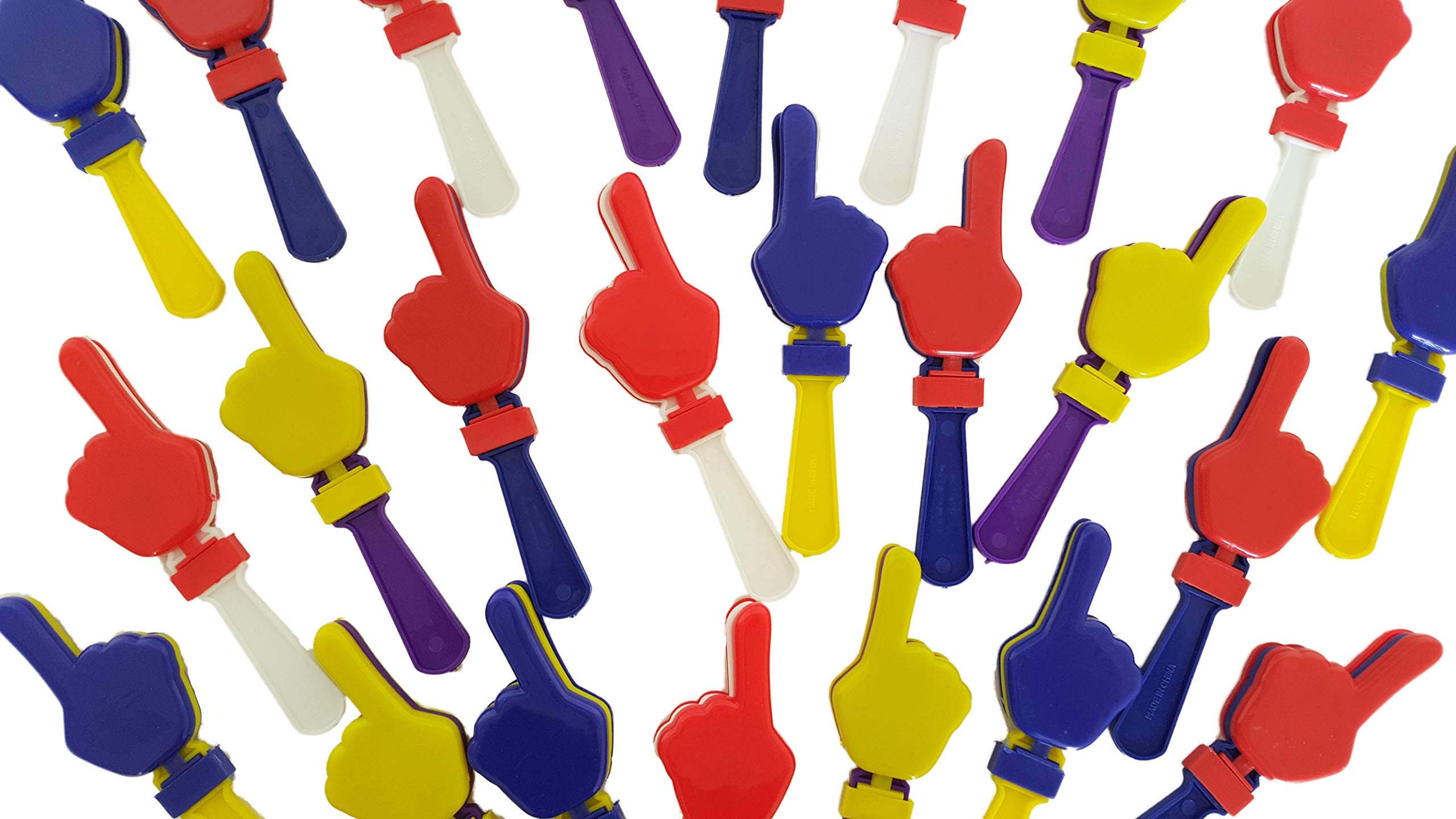 24 Pack Plastic Hand Clappers - Noisemakers for Cheerleading, Sports Events & Parties - Fun Bulk Noise Maker Toys for Kids & Adults