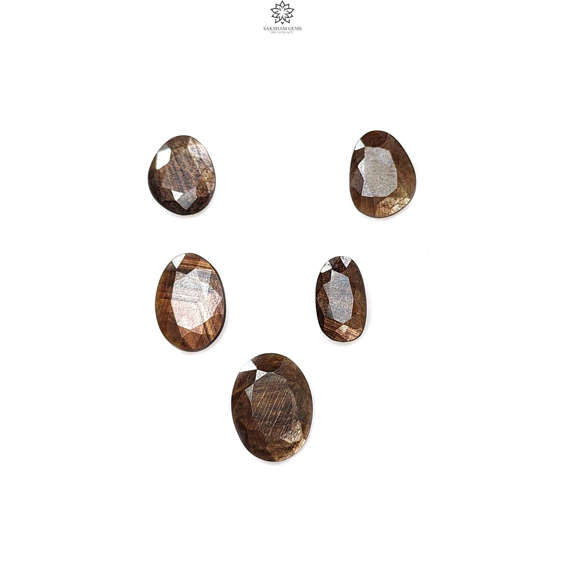 Natural Untreated Golden Brown Chocolate Sapphire Gemstone - Faceted Cut Fancy Shape (3pcs/5pcs Set) for Jewelry Making, Engagement Rings & Luxury Gift Giving
