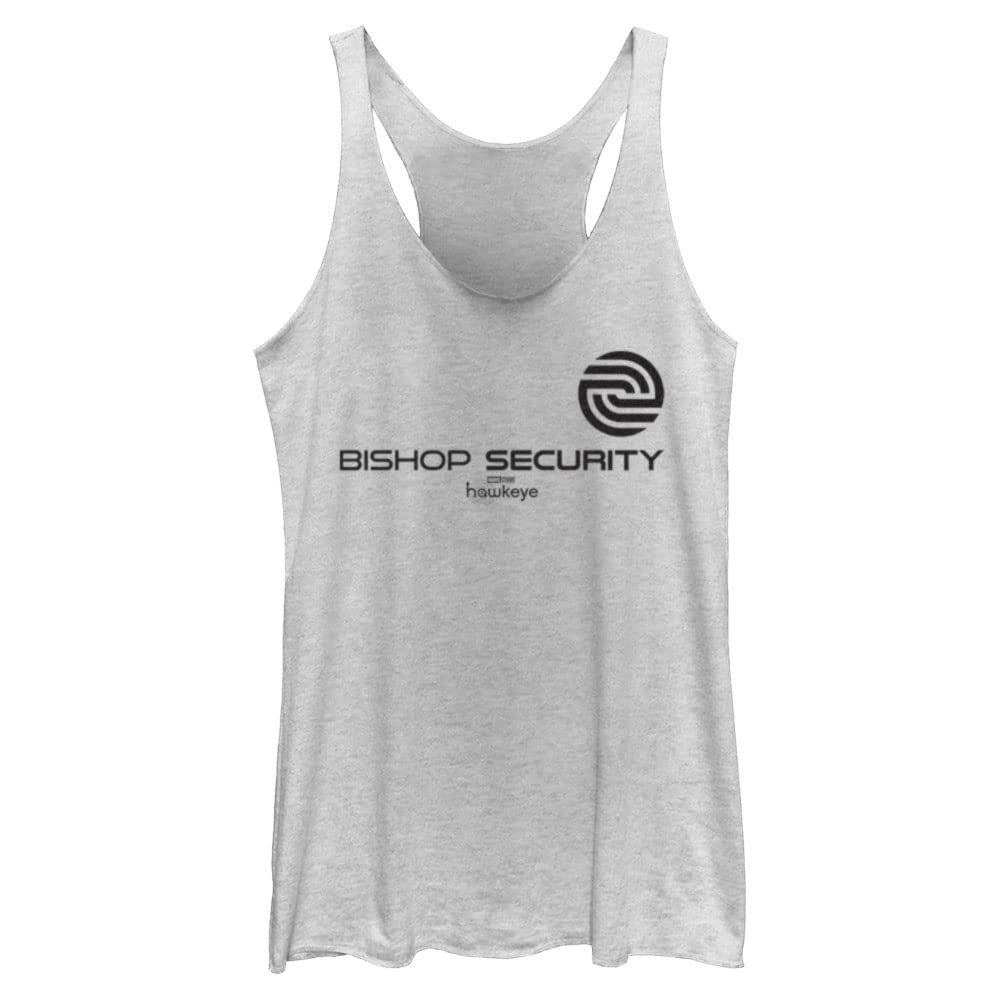 Marvel Women's Hawkeye Bishop Security Logo Juniors Tri-Blend Tank Top | Superhero Graphic Tee for Women | Casual Wear & Cosplay Outfit