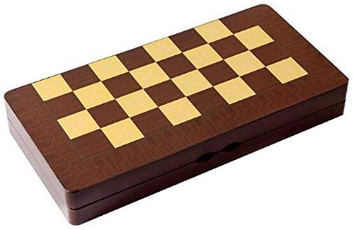 Premium Wooden Folding Chess Set - Portable International Chess Board with Chessmen | Travel, Home & Office Entertainment | Backgammon & Strategy Puzzle Game Set