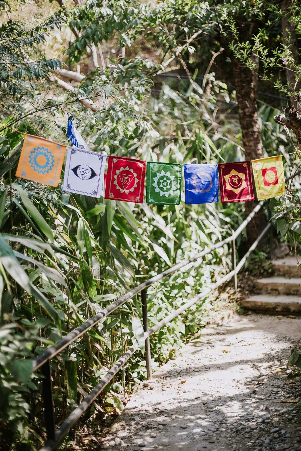 7 Chakra Energy Prayer Flags - Spiritual Healing & Meditation Decor for Home, Yoga Studio & Outdoor Space