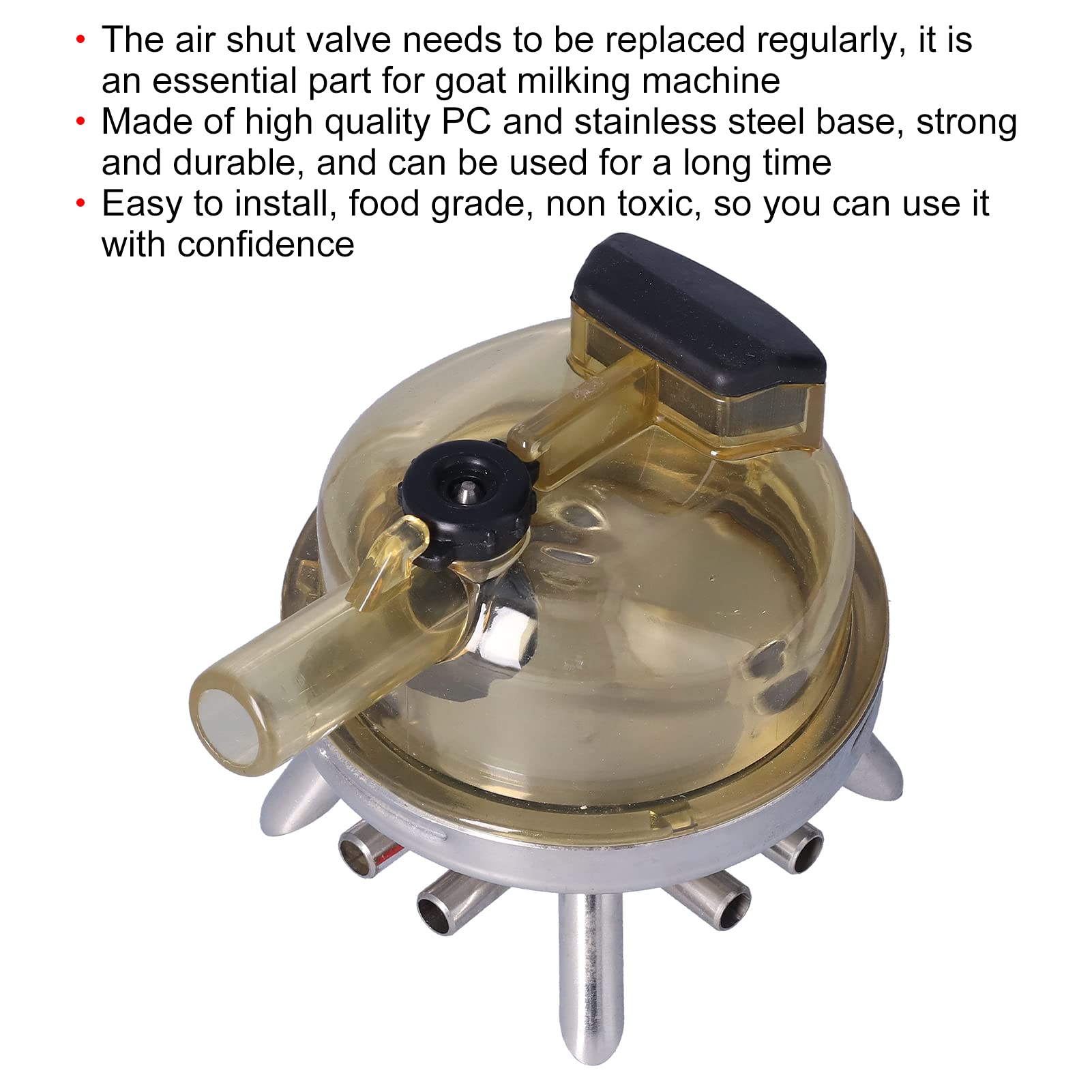 WOOXGEHM 400CC Stainless Steel Milking Claw - Heavy Duty Farm Milk Collector with Secure Straight Buckle | Ideal for Medium Centralized Milking Stations & Dairy Farm Operations