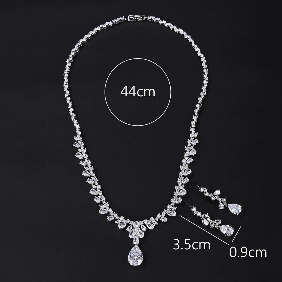 CZ Crystal Bridal Jewelry Set - Necklace & Earrings for Weddings, Anniversaries, Prom | Perfect Wedding Gift for Bride, Girlfriend | Free Shipping CN10323 | Elegant for Ceremonies, Date Nights & Special Occasions