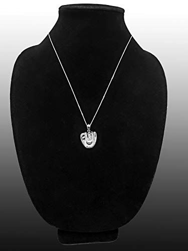 10K White Gold Satin Baseball Glove Pendant Necklace for Men & Women - Elegant Sports Jewelry Gift for Baseball Fans, Players, Coaches - Perfect for Games, Birthdays, Anniversaries