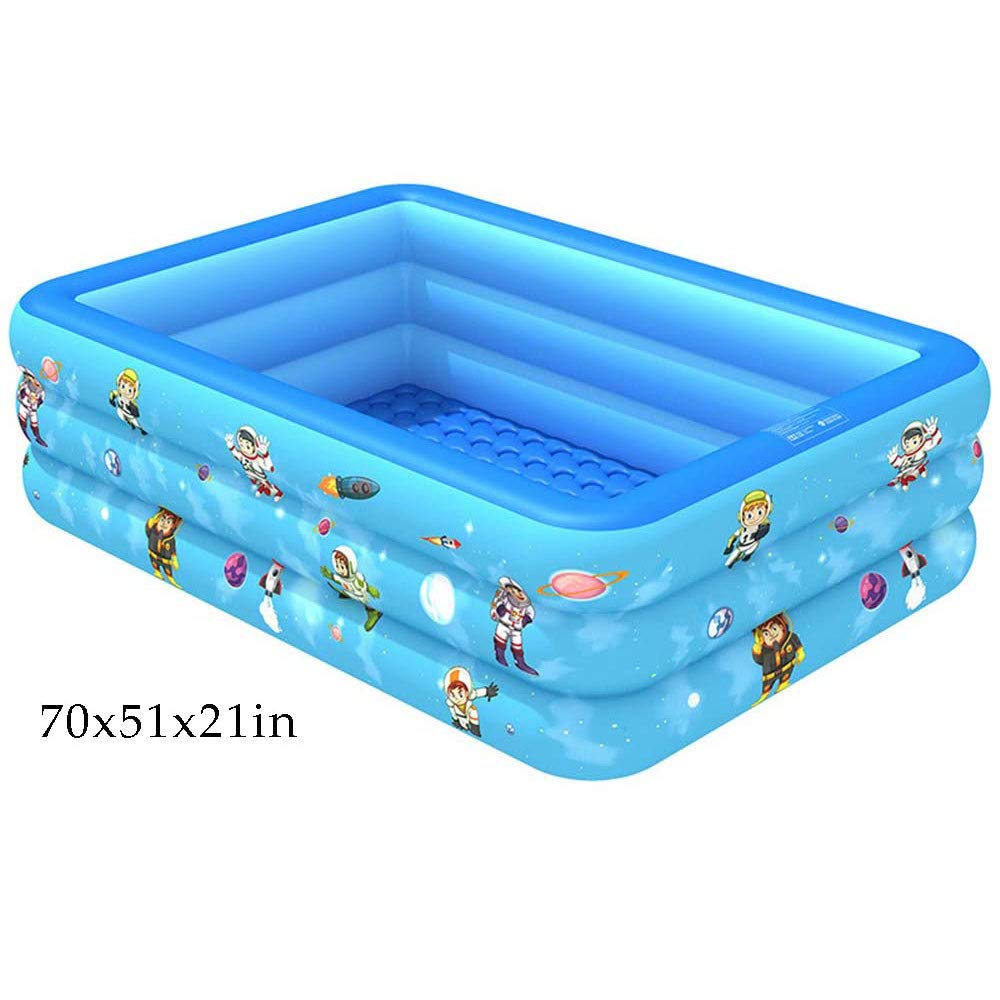 Inflatable Kiddie Pool for Kids & Adults - Easy Setup Rectangular Paddling Pool for Backyard, Baby Swimming & Summer Water Play - Perfect for Family Fun, Outdoor Parties & Backyard Relaxation