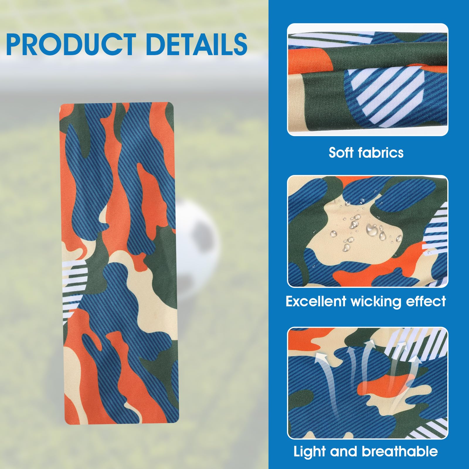 6Pcs Boys Sports Headbands - Breathable Non-Slip Elastic Sweatbands for Kids Soccer, Basketball & Baseball - Perfect for Outdoor Sports & Active Play