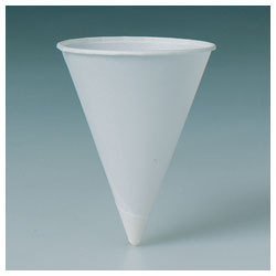 4.5 oz Paper Cone Cups with Roll Rim - 200/Pack, 25 Packs/Case (5000 Cups) - Perfect for Parties, Events, and Food Service