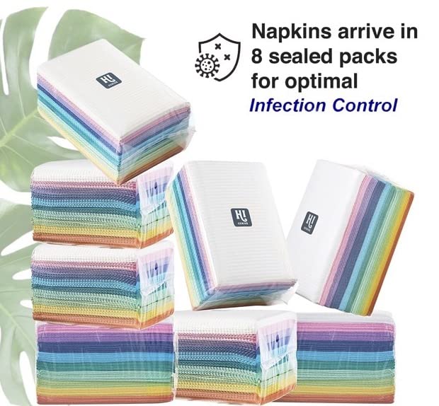 Disposable Rainbow Dental Bibs - 3-Ply Soft Fluid-Resistant Bibs (400 Pack) | 13