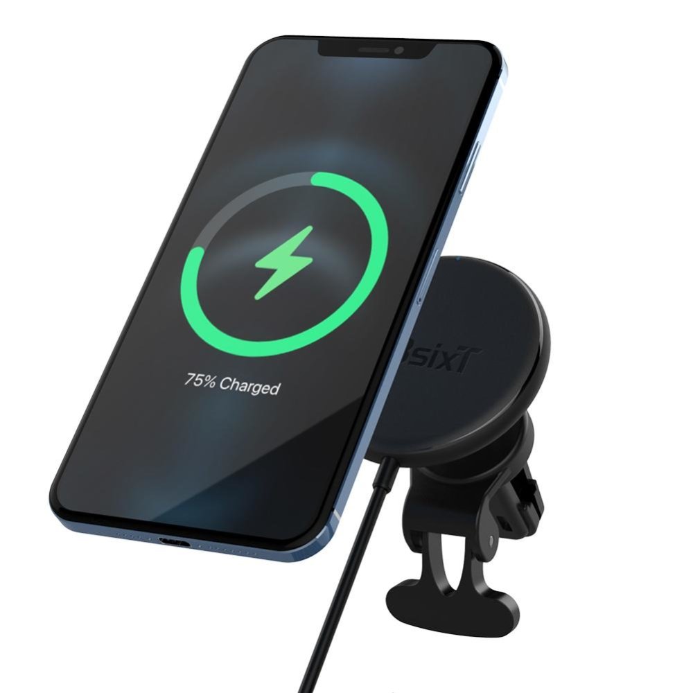 3sixT Magnetic Wireless Car Vent Mount 15W Fast Charger - Secure Phone Holder for iPhone, Samsung & Android - Perfect for Commuting, Road Trips & GPS Navigation